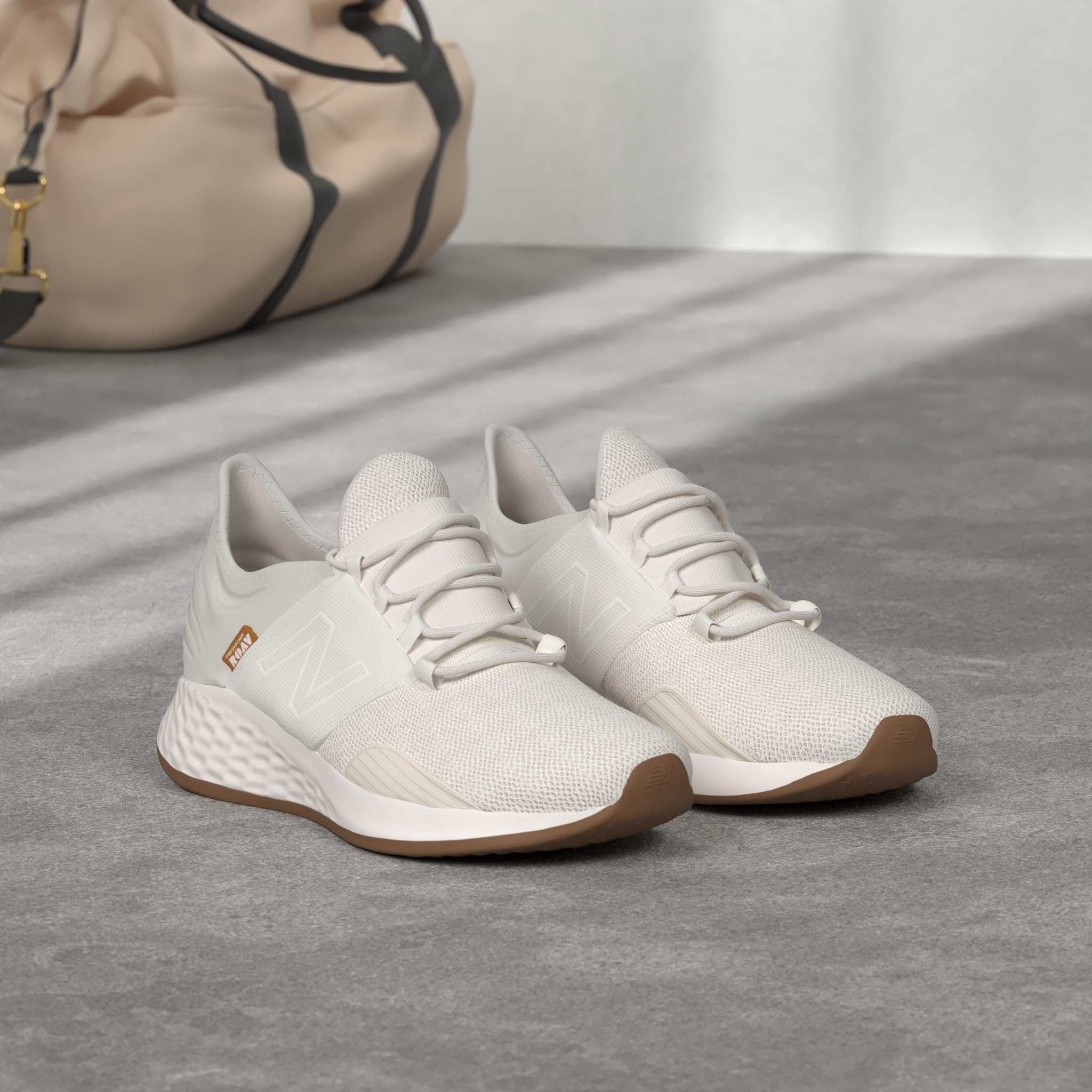 New Balance Women's Fresh Foam Roav' Road Running Shoe: Paper White/Gum 8.5