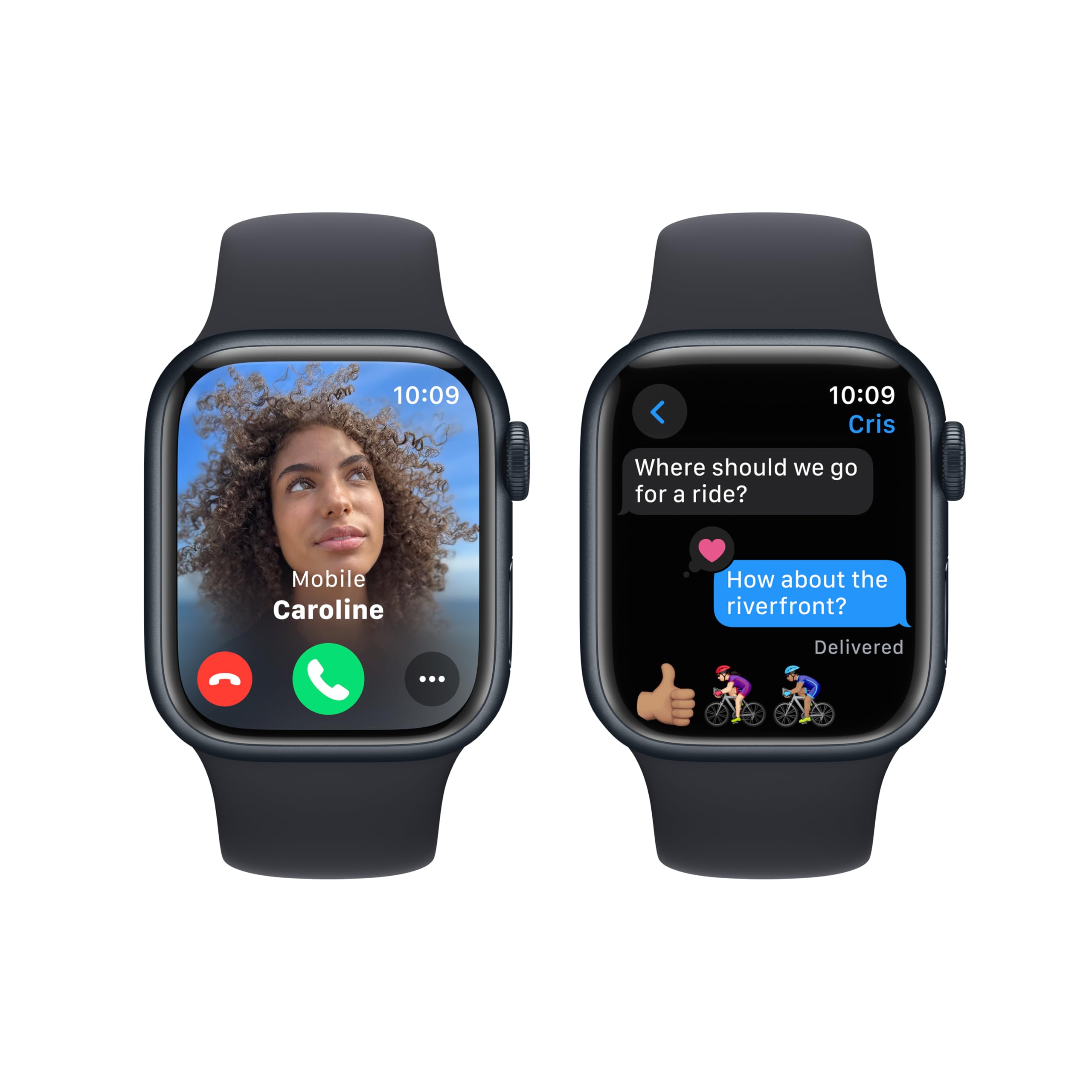 Apple Watch Series 9 [GPS 41mm] Smartwatch with Pink Aluminum Case with Light Pink Sport Loop One Size. Fitness Tracker, ECG Apps, Always-On Retina Display, Carbon Neutral Pink Aluminum Case with Light Pink Sport Loop 41mm Case One Size - fits 130–200mm wrists: Midnight Aluminum Case with Midnight Sport Band 41mm Case M/L - fits 150&#x2013;200mm wrists