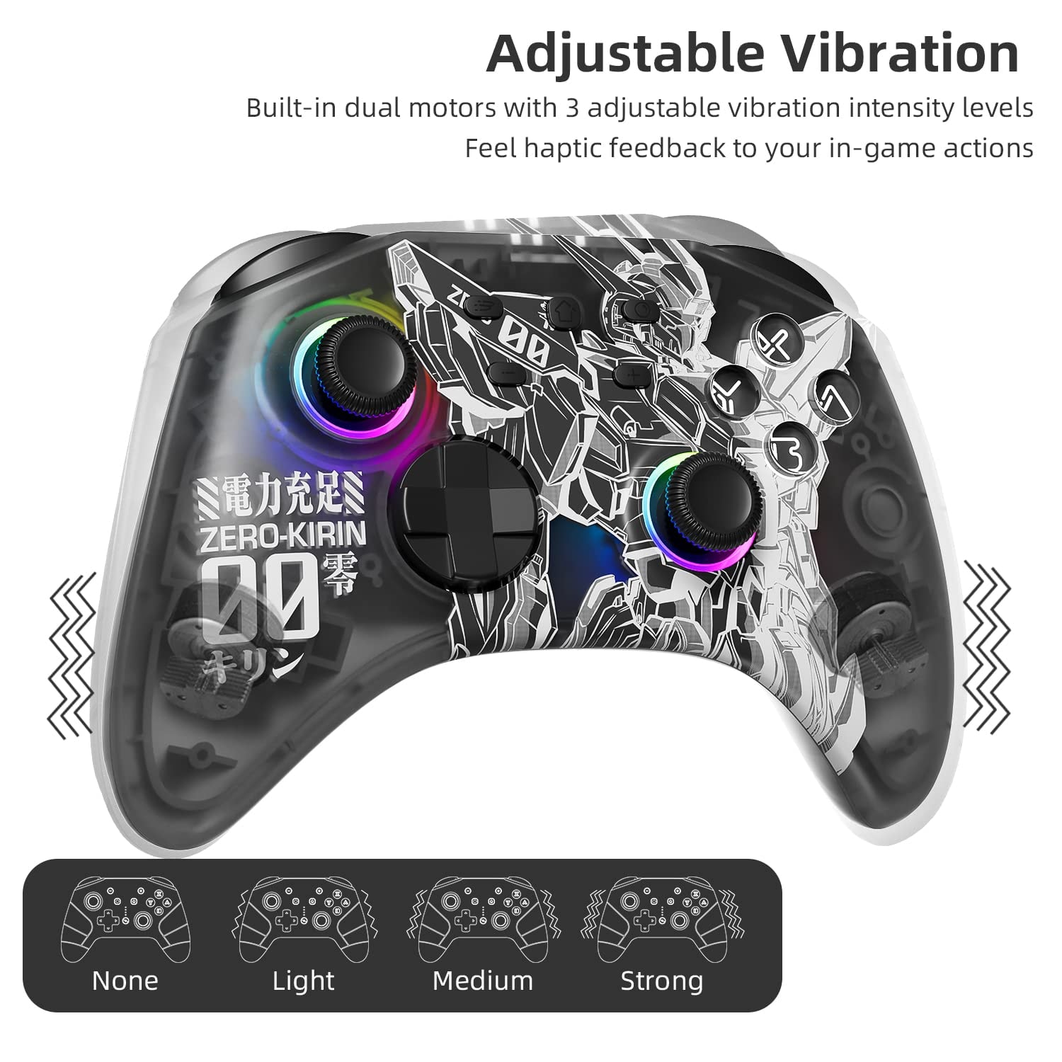 Mytrix Wireless Pro Controllers for Nintendo Switch, Windows PC iOS Android Steam/Steam Deck,  Bluetooth Controller with Programmable, Headphone Jack, Adjustable LED Light/Turbo/Vibration - Image 3
