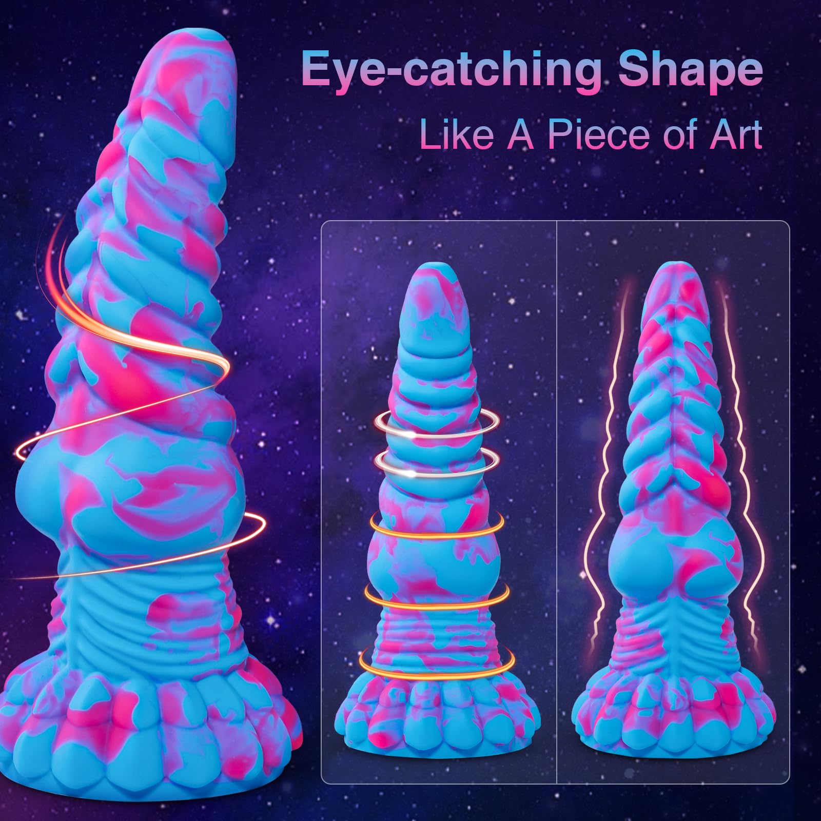 Huge Thick Big Monster Dildo, Silicone Fantasy Dragon Dildo with Suction Cup for Anal Prostate Massage, Large Knot Dildo Sex Toys for Women Men Pop, 8.7" Realistic Bad Boy