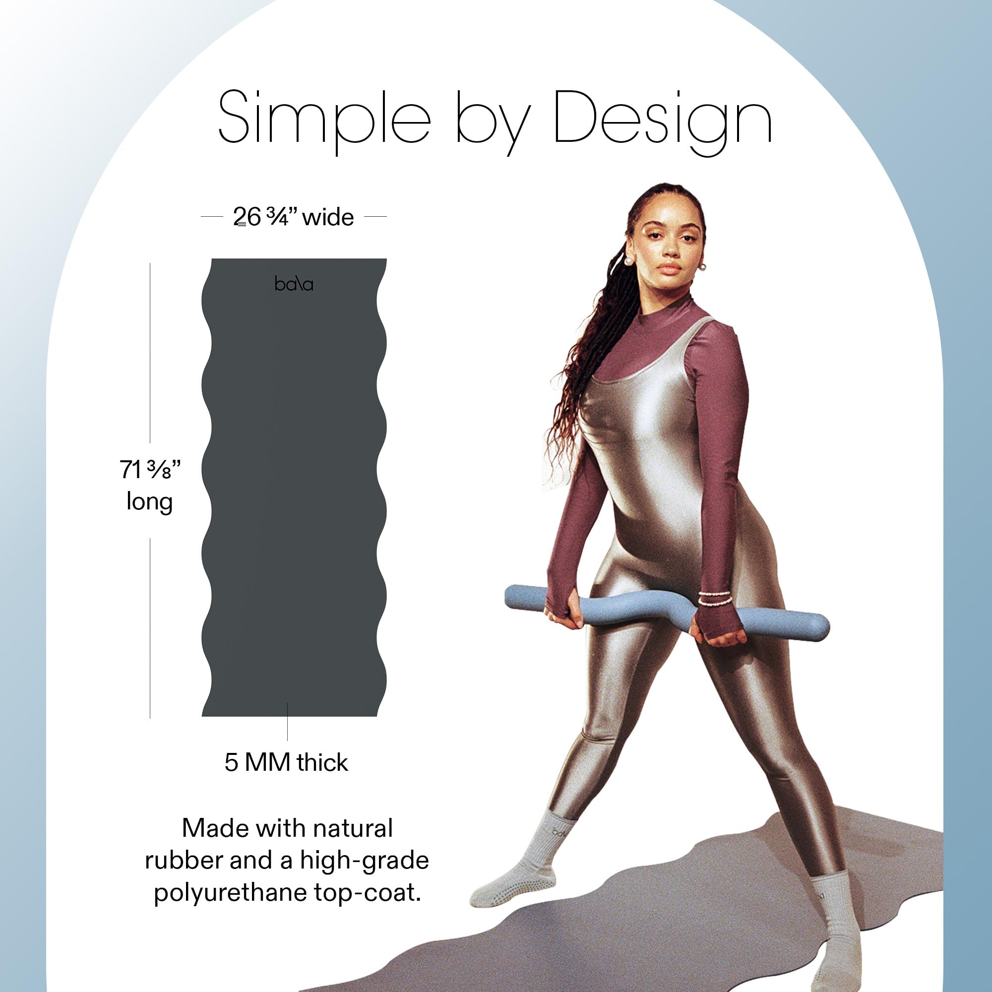 Bala Yoga Mat for Home Gym - Non Slip Exercise Mat for Home Workout, Stretching, Pilates, Aerobics & Floor & Fitness Work Out - Indoor Exercising Mat thumbnail 4