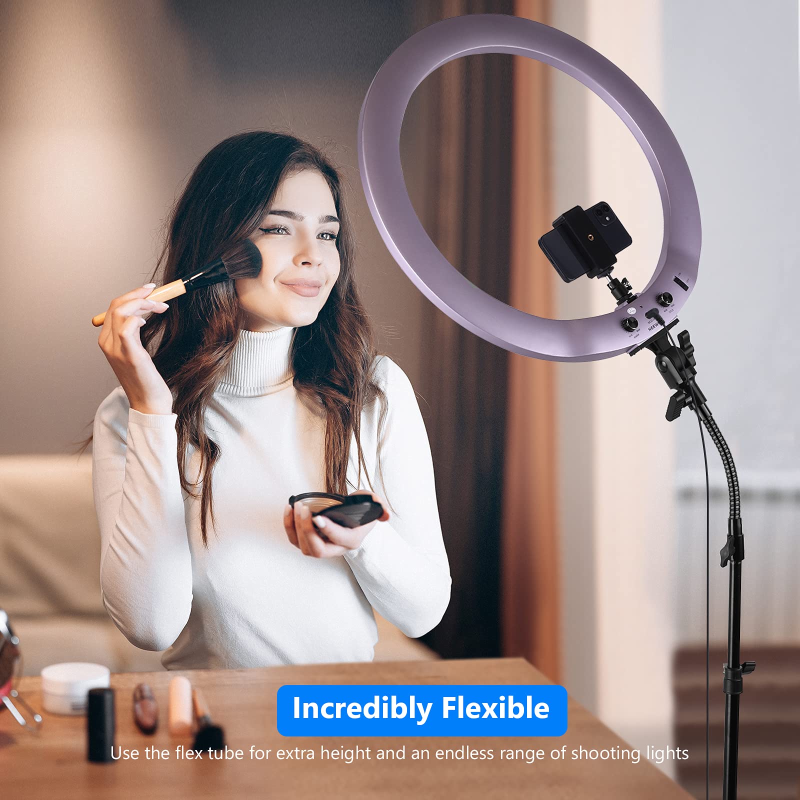 Neewer® 10"/25cm Metal Flexible Tube Arm for LED Video Lights,Ring Flash Light and Other Photography Accessories with 1/4" Screw Thread thumbnail 7