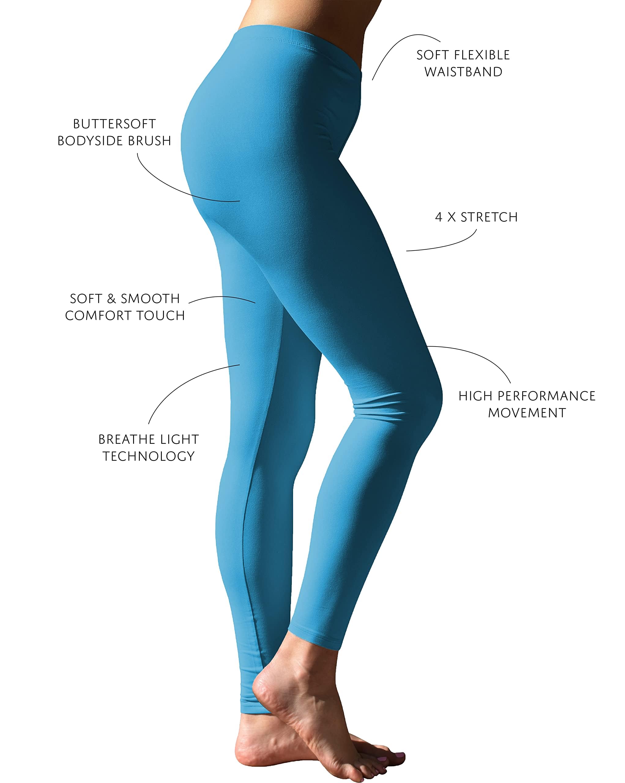 Sexy Basics Women's Ultra Soft Brushed Skinny Pant Long Leggings - One Size Fits Most S-XL, 2X-3X-Multi Packs: One Size 6 Pack- Geometrics