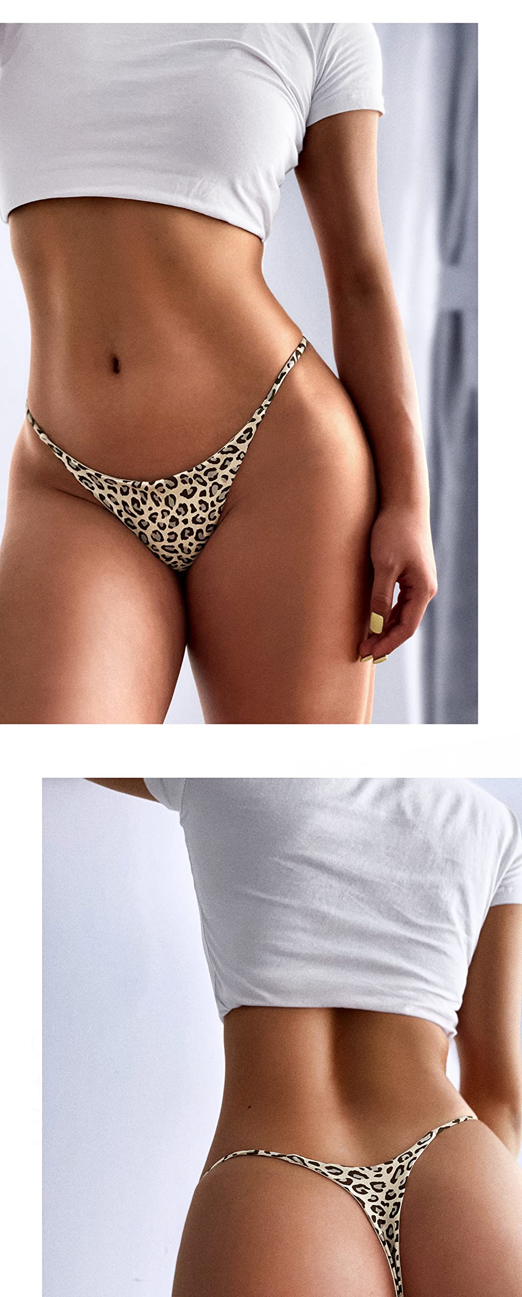 Aogda Thong for Women Cotton Underwear Low Rise Panties Woman G-String Thongs: Medium A-4 Pack