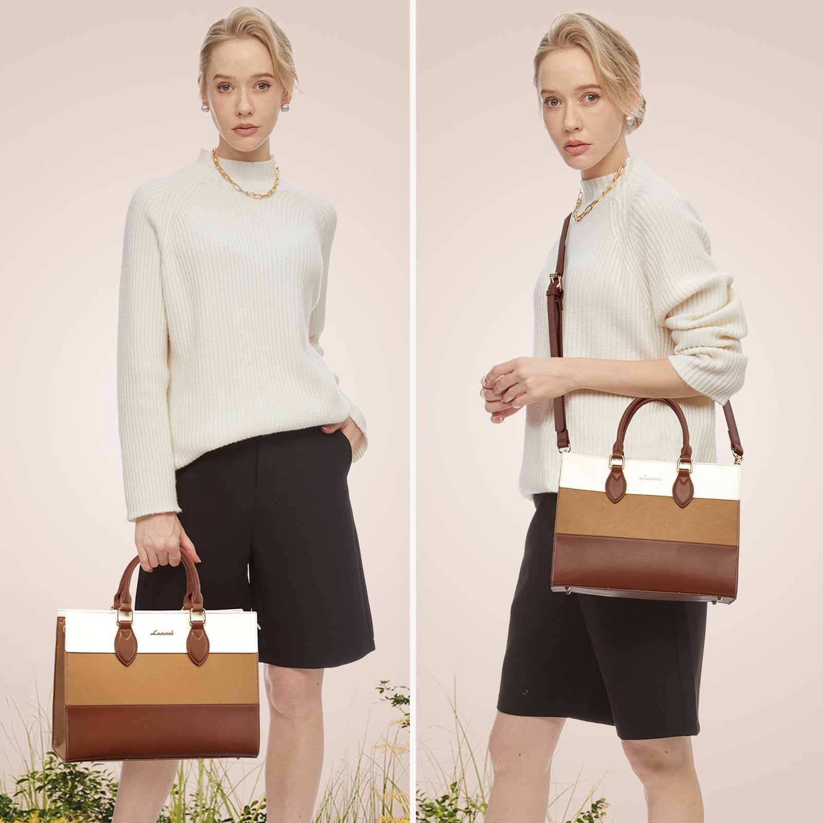 LOVEVOOK Purses for Women, Fashion Handbags for Women, Tote Bag PU Leather Shoulder Bag Top Handle Satchel for Lady thumbnail 7
