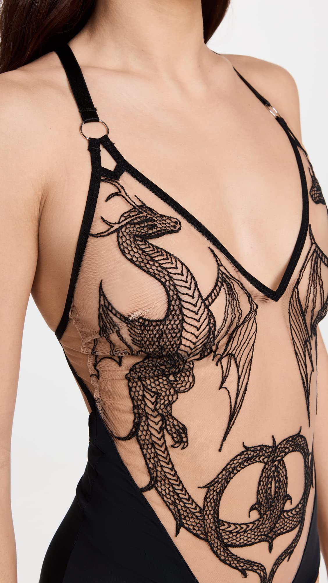 Thistle and Spire Women's Dracona Bodysuit: Small Butterscotch/Black