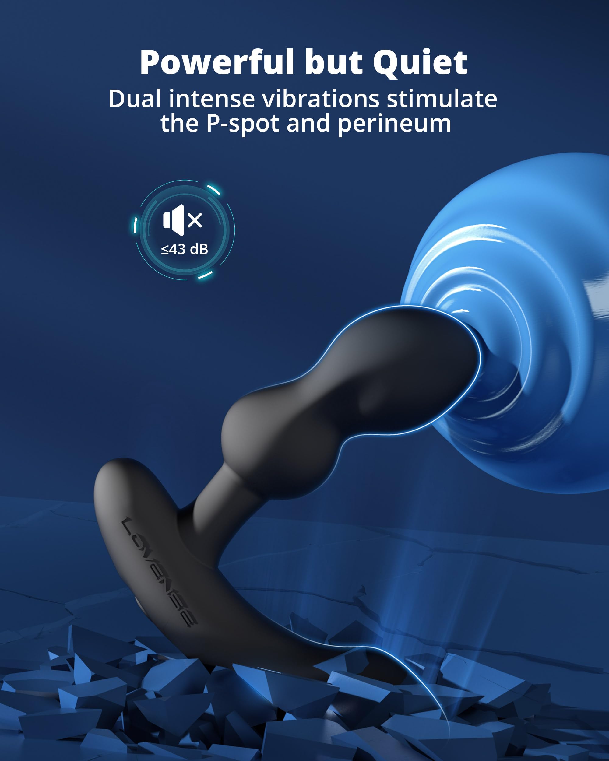 LOVENSE Edge 2 Prostate Massager Adjustable Vibrating Butt Plug, APP Remote Control Male Vibrator Anal Dildo Adult Sex Toys & Games for Beginner Advanced Player, Powerful Vibration, Waterproof