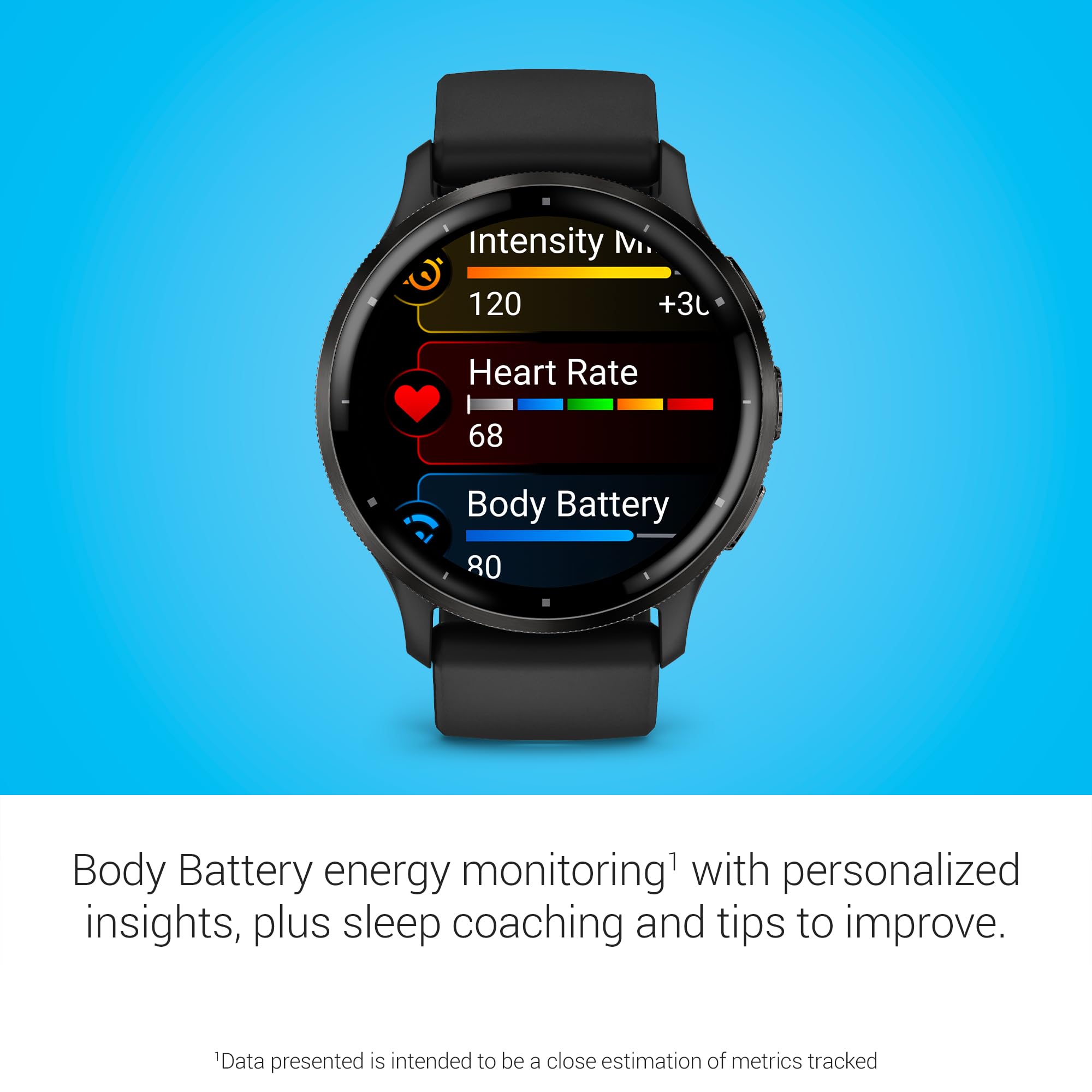 Garmin Venu 3S Running GPS Smartwatch with AMOLED Display, Advanced Health, Fitness Features, Up to 14 Day Battery Life with Signature Power Bundle | Slate with Pebble Gray Silicone Band