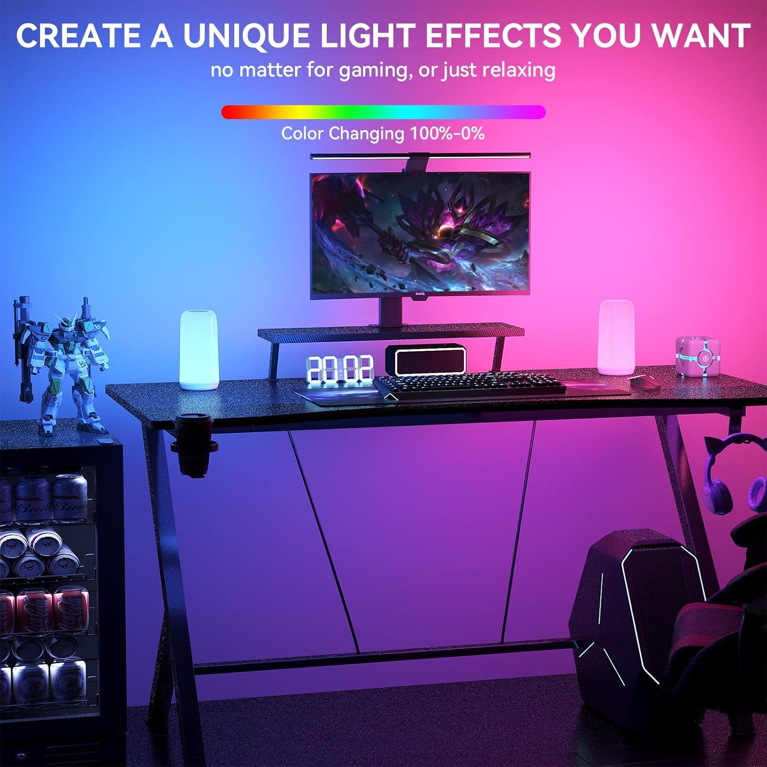 ROOTRO Touch Bedside Table Lamp, [Sleek Design & RGB Mode] 3 Way Dimmable Small Lamp for Bedroom, LED Lamp with Warm  Lights, Multi-Color Smart Nightstand Lamp for for Living Room Home Gifts: White