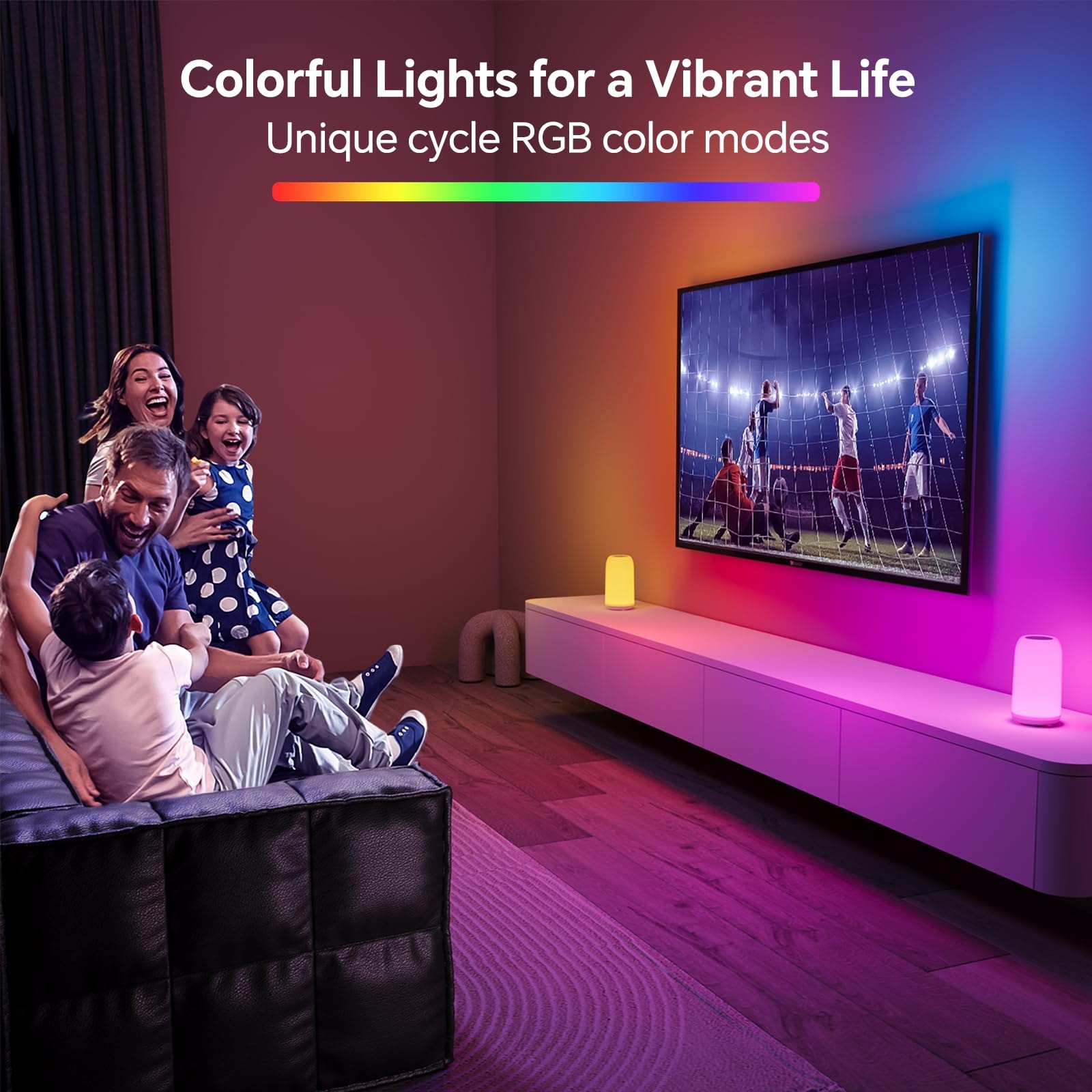 ROOTRO Touch Bedside Table Lamp, [Sleek Design & RGB Mode] 3 Way Dimmable Small Lamp for Bedroom, LED Lamp with Warm  Lights, Multi-Color Smart Nightstand Lamp for for Living Room Home Gifts - Image 6