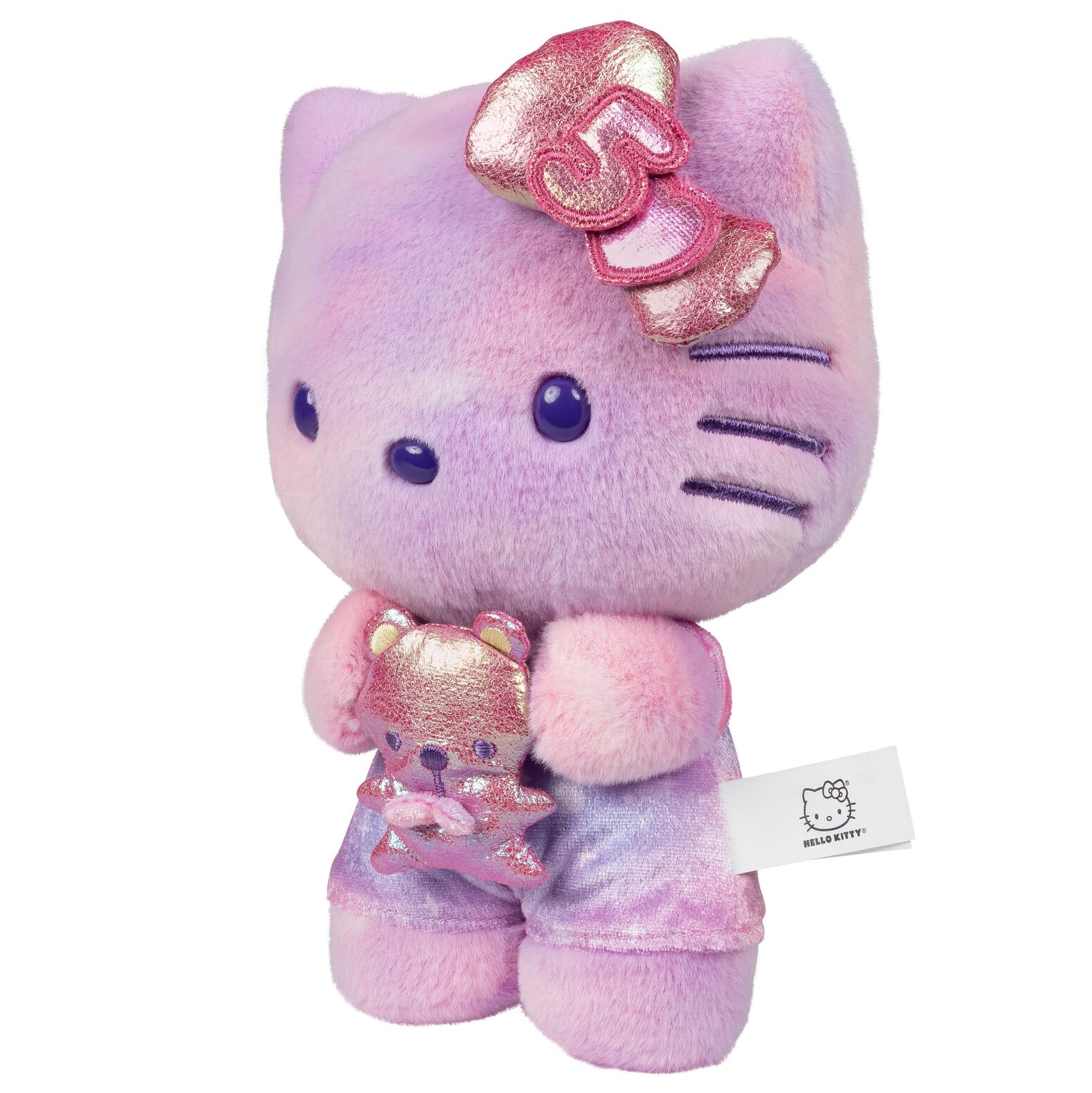 Hello Kitty and Friends, 50th Anniversary 8-inch Hello Kitty Plush with 50th Anniversary Teddy Bear - 5 Decades of Friendship - Officially Licensed Sanrio Product from Jazwares