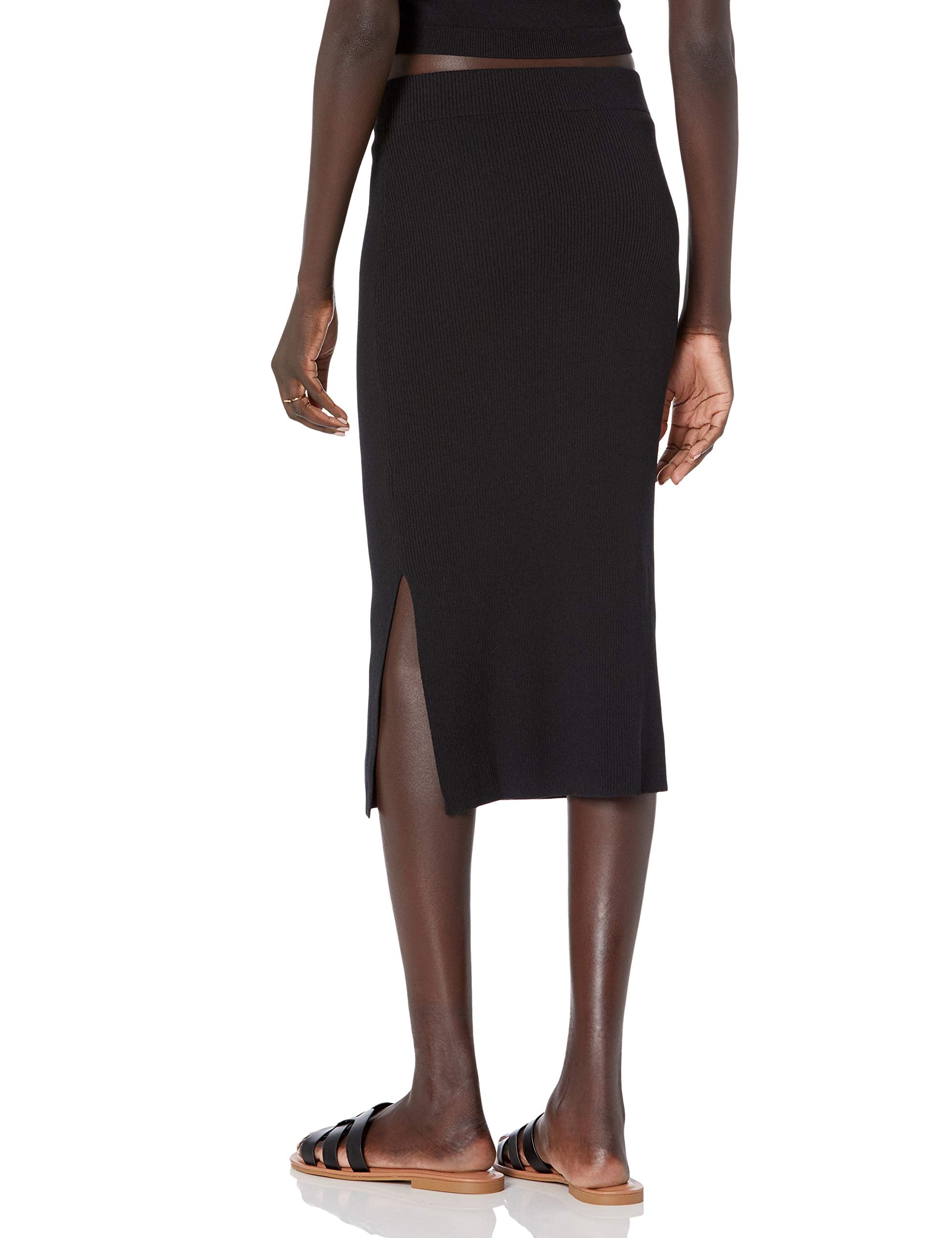 The Drop Women's Vera Slim Side-Slit Midi Sweater Skirt thumbnail 2