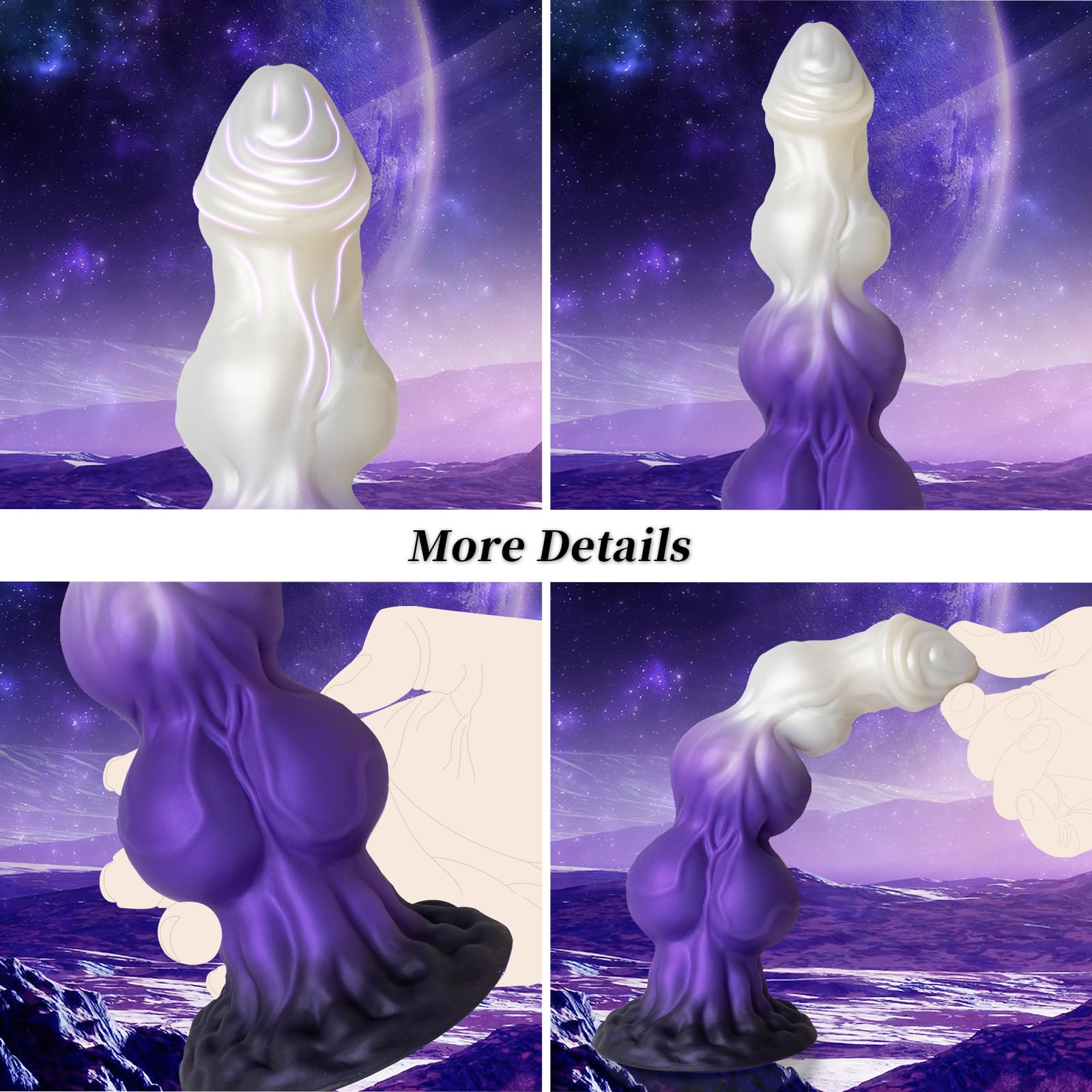 10" Big Knot Monster Horse Dildo - Huge Thick Dragon Fantasy Dildo with 3 Dog Knots, XL Large Girthy Anal Butt Plug Trainer with Strong Suction Cup, Adult Sex Toys & Games for Men Women Gay