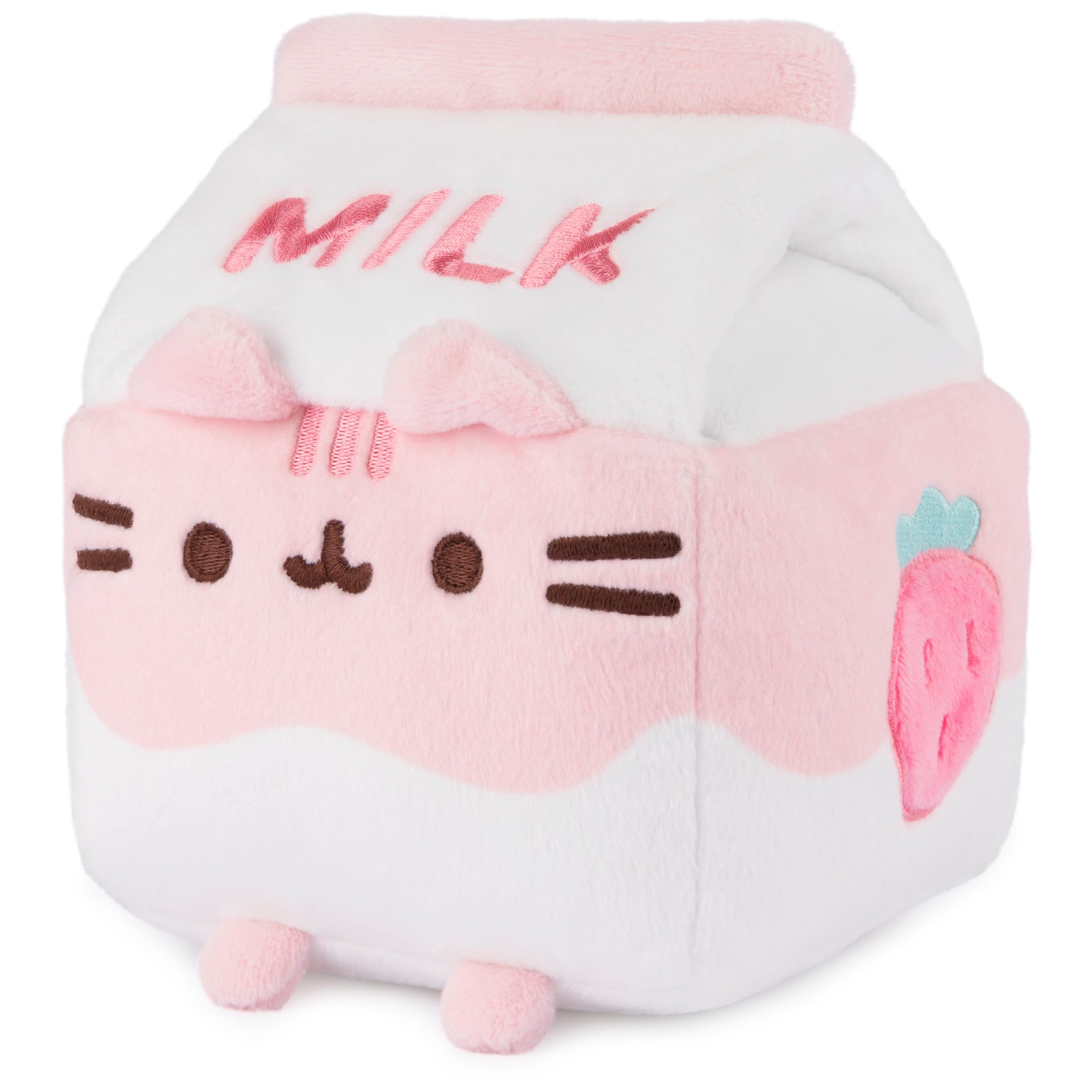 GUND Pusheen  Plush Cat Stuffed Animal for Ages 8 and Up, Green/Pink, 6”: Strawberry Milk