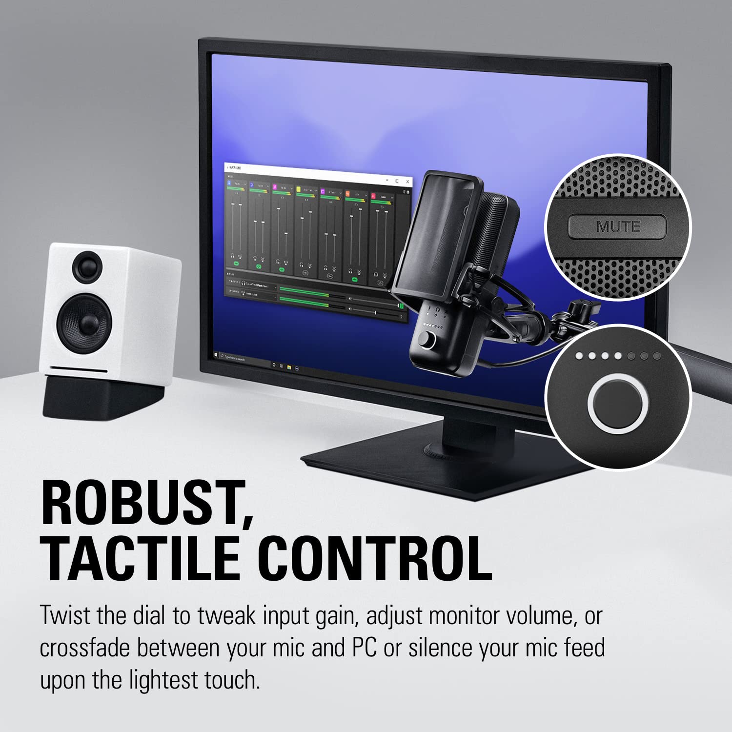 Elgato Wave:3 - Premium Studio Quality USB Condenser Microphone for Streaming, Podcast, Gaming and Home Office, Free Mixer Software, Sound Effect Plugins, Anti-Distortion, Plug ’n Play, for Mac, PC: Black Microphone
