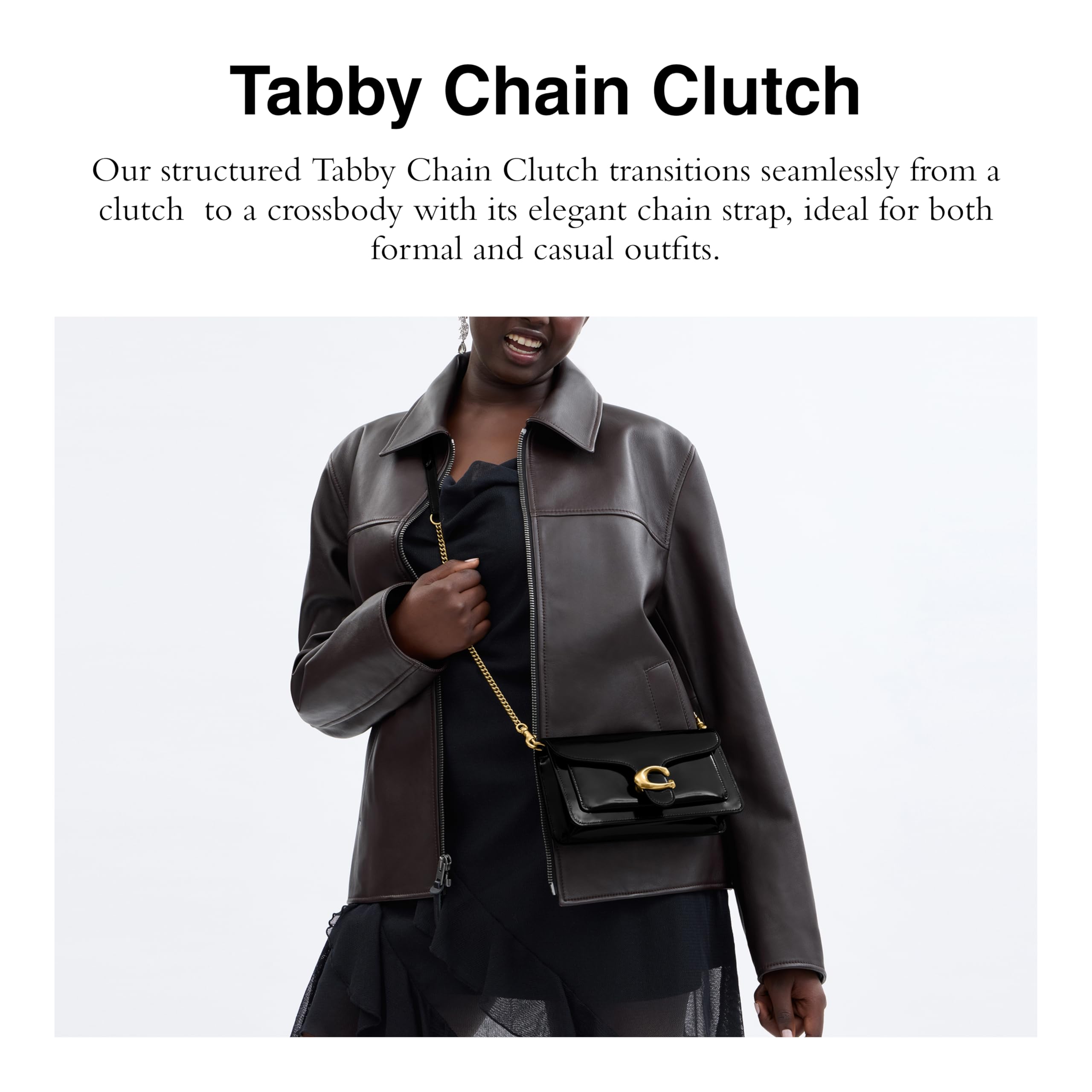 COACH Tabby Chain Clutch: B4/Black