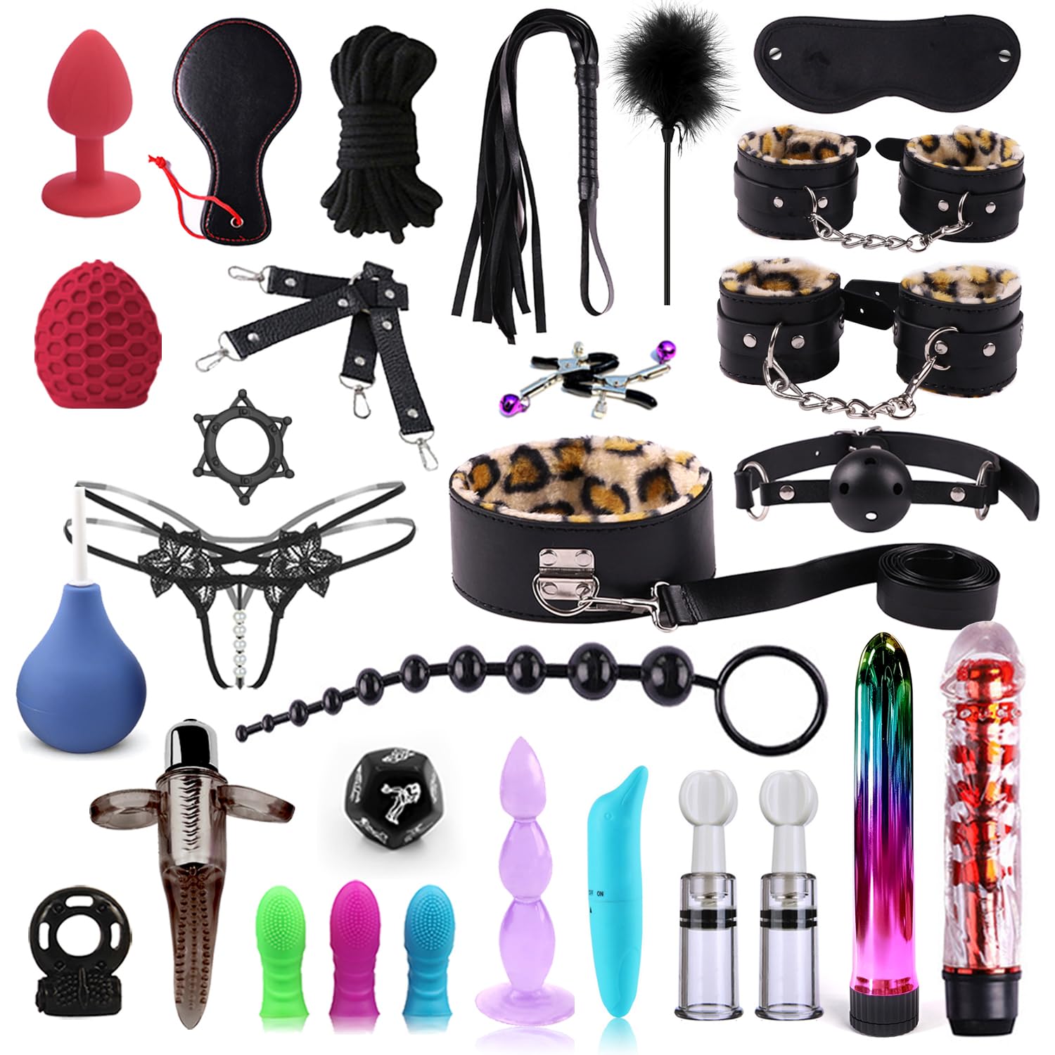 30pcs BDSM Kit Bondaged kit Adult,Sex Toy kit for Adult Toys,Restraint Set for Sex Accessories BSDM Toys for Couples,Sex Things for Couples Kinky,Sex Toy Set Sex Kits Sexual Pleasure Tools for Women