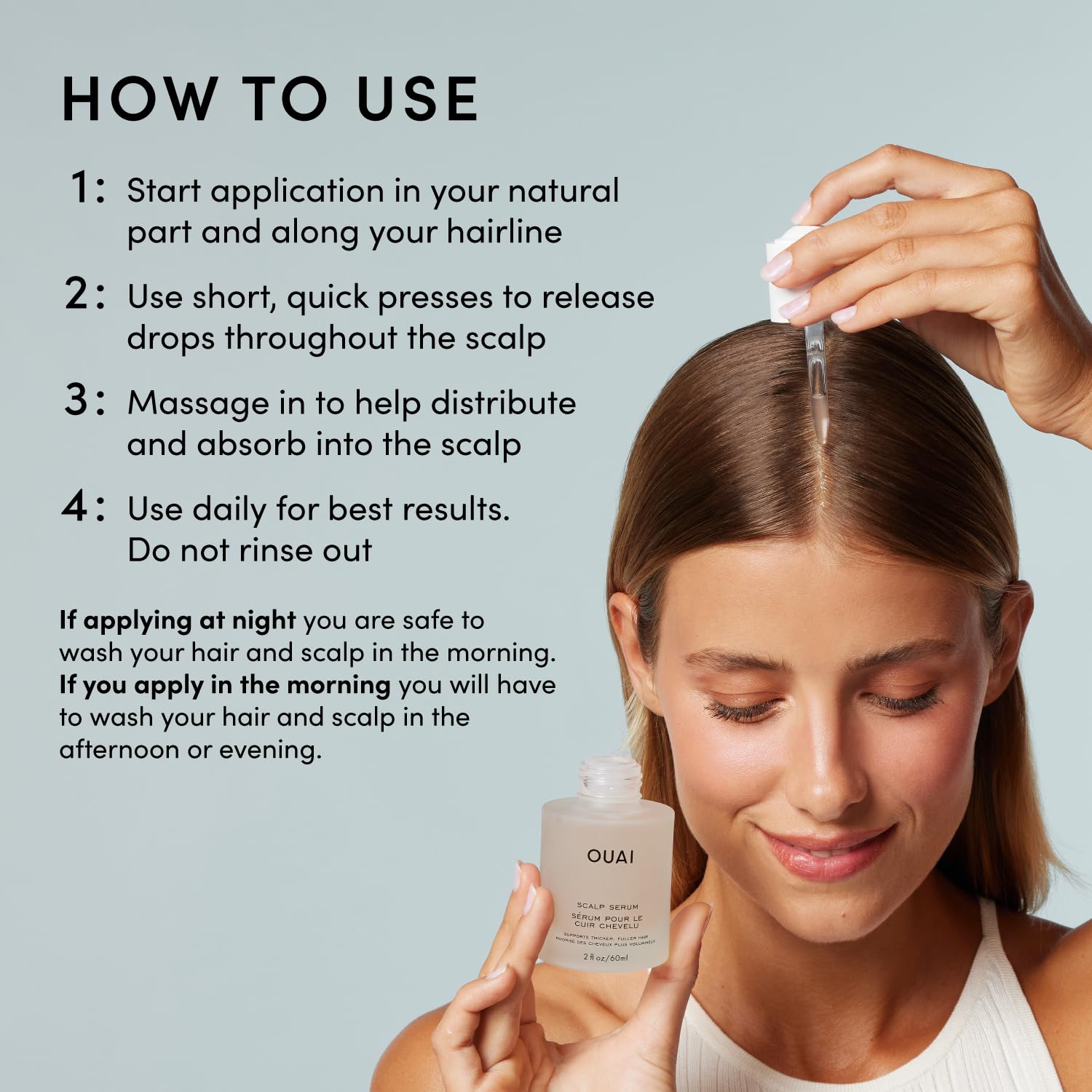 OUAI Scalp Serum - Balancing Hair Serum with Red Clover Extract, Siberian Ginseng and Peptides for Thicker and Fuller-Looking Hair - Paraben, Phthalate and Sulfate Free Scalp Care (2 Fl Oz): OUAI Scalp Serum - Balancing Hair Serum with Red Clover Extract, Siberian Ginseng and Peptides for Thicker and Fuller-Looking Hair - Paraben, Phthalate and Sulfate Free Scalp Care (2 Fl Oz)