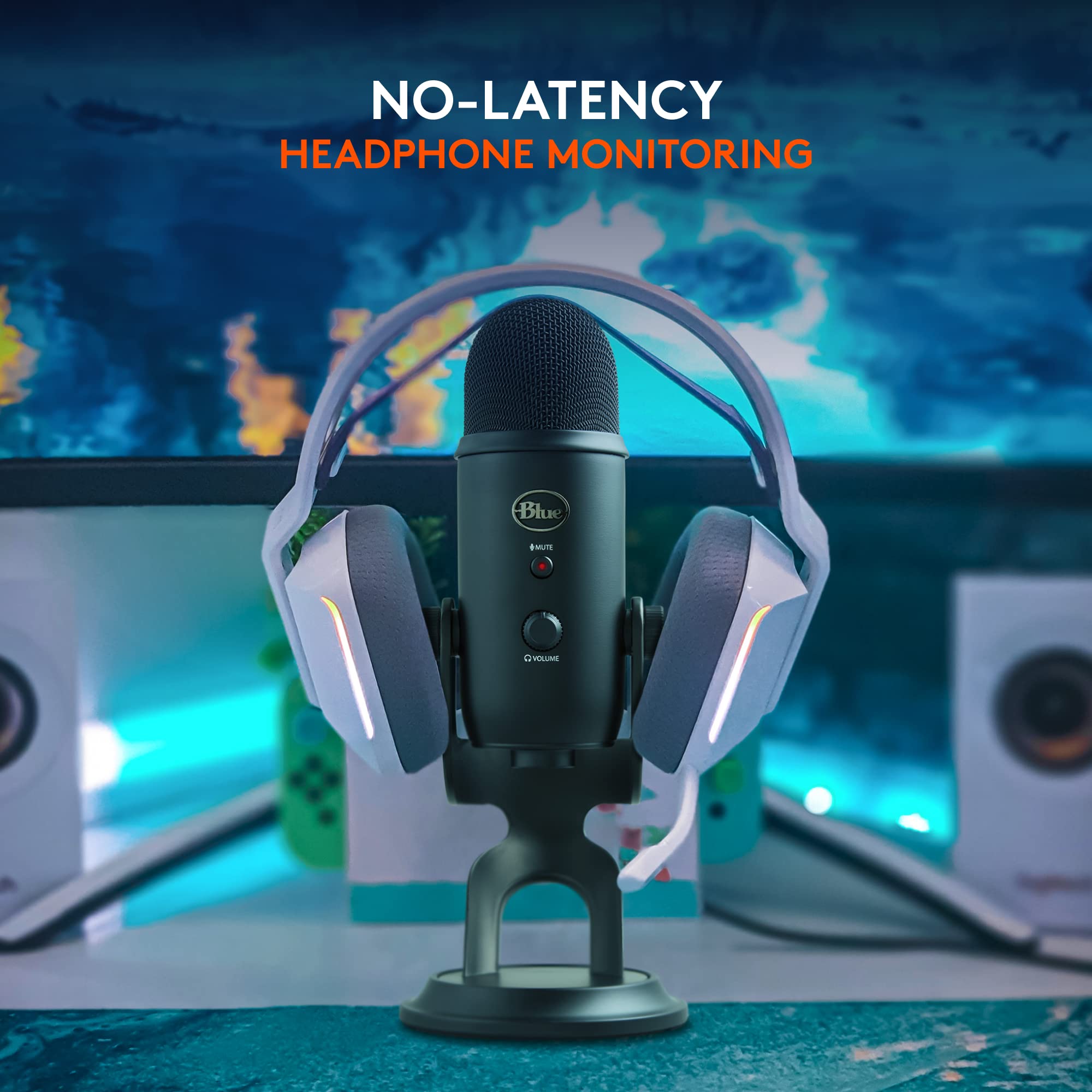 Logitech Creators Blue Yeti USB Microphone for Gaming, Streaming, Podcast, YouTube, Discord, PC, Studio Sound, Plug & Play-Blackout: Microphone Blackout