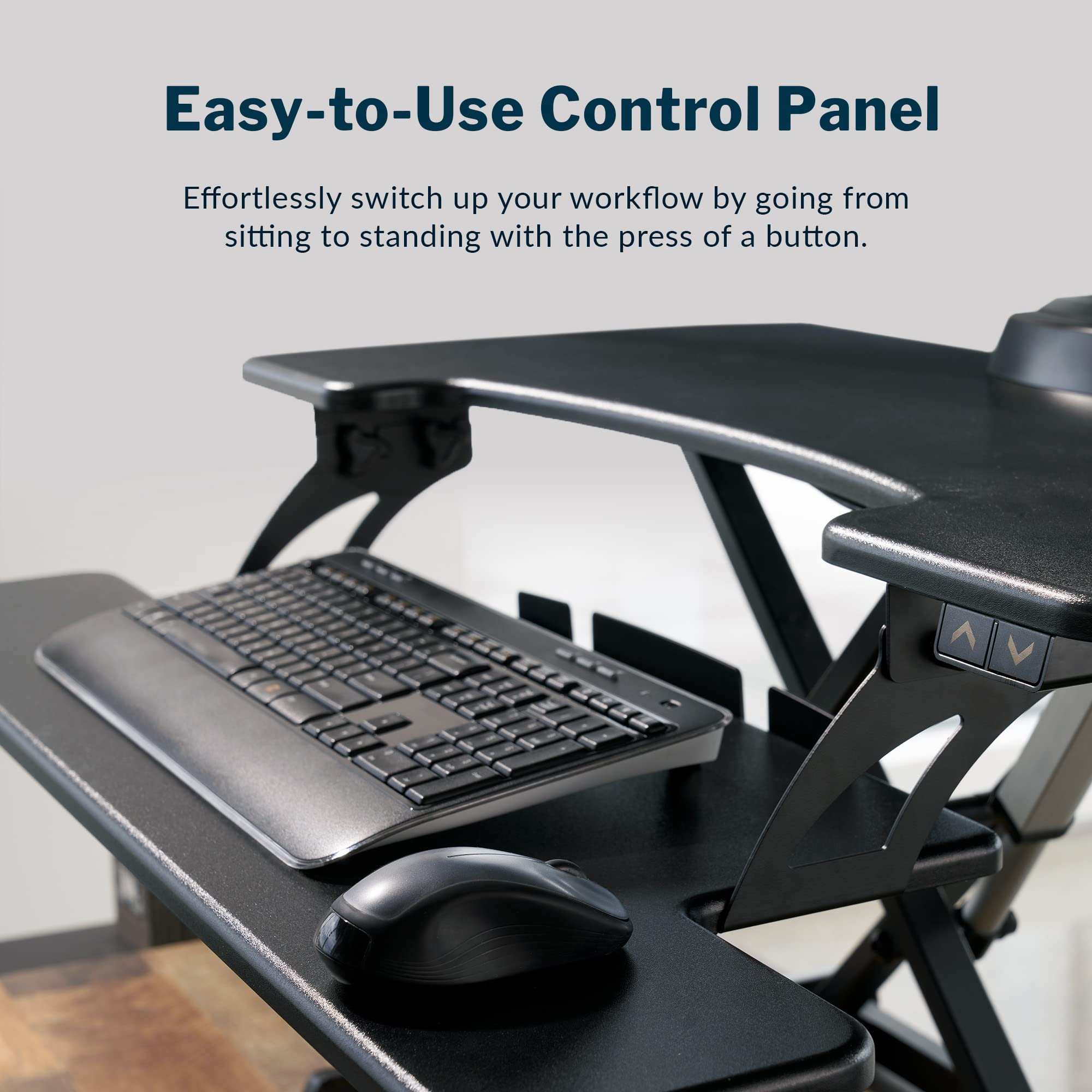 Vari VariDesk Pro Plus 36 Electric - Standing Desk Converter - Height Adjustable Desk Riser - Stand Up Converter for Home Office Workspace - Wide Dual Monitor Computer Workstation - Black: Black Pro Plus 36 Electric