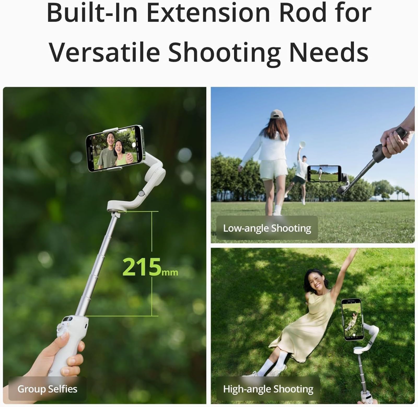 DJI Osmo Mobile 6 Gimbal Stabilizer for Smartphones, 3-Axis Phone Gimbal, Built-In Extension Rod, Object Tracking, Portable and Foldable, Vlogging Stabilizer, YouTube TikTok, Slate Gray: Slate Gray Standalone