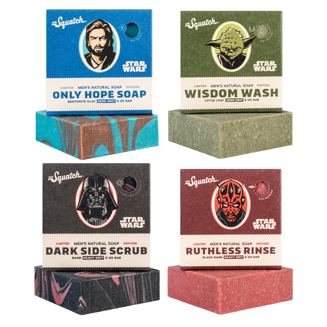 Dr. Squatch Star Wars Soap Collection - Men’s Natural 4 Pack Bundle - Star Wars Soap for Men