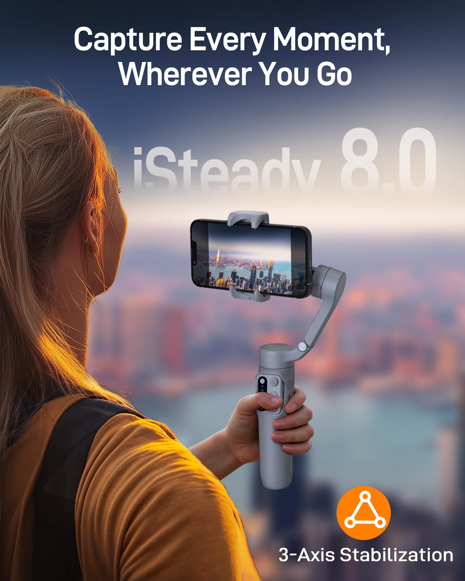 hohem iSteady X3 SE Gimbal Stabilizer for iPhone, Phone Stabilizer with Detachable Remote Control, Portable Foldable 3-Axis Phone Gimbal for Android & iPhone 16 15 Pro Max, Ideal for Travel Vlogging: iSteady X3 SE Grey
