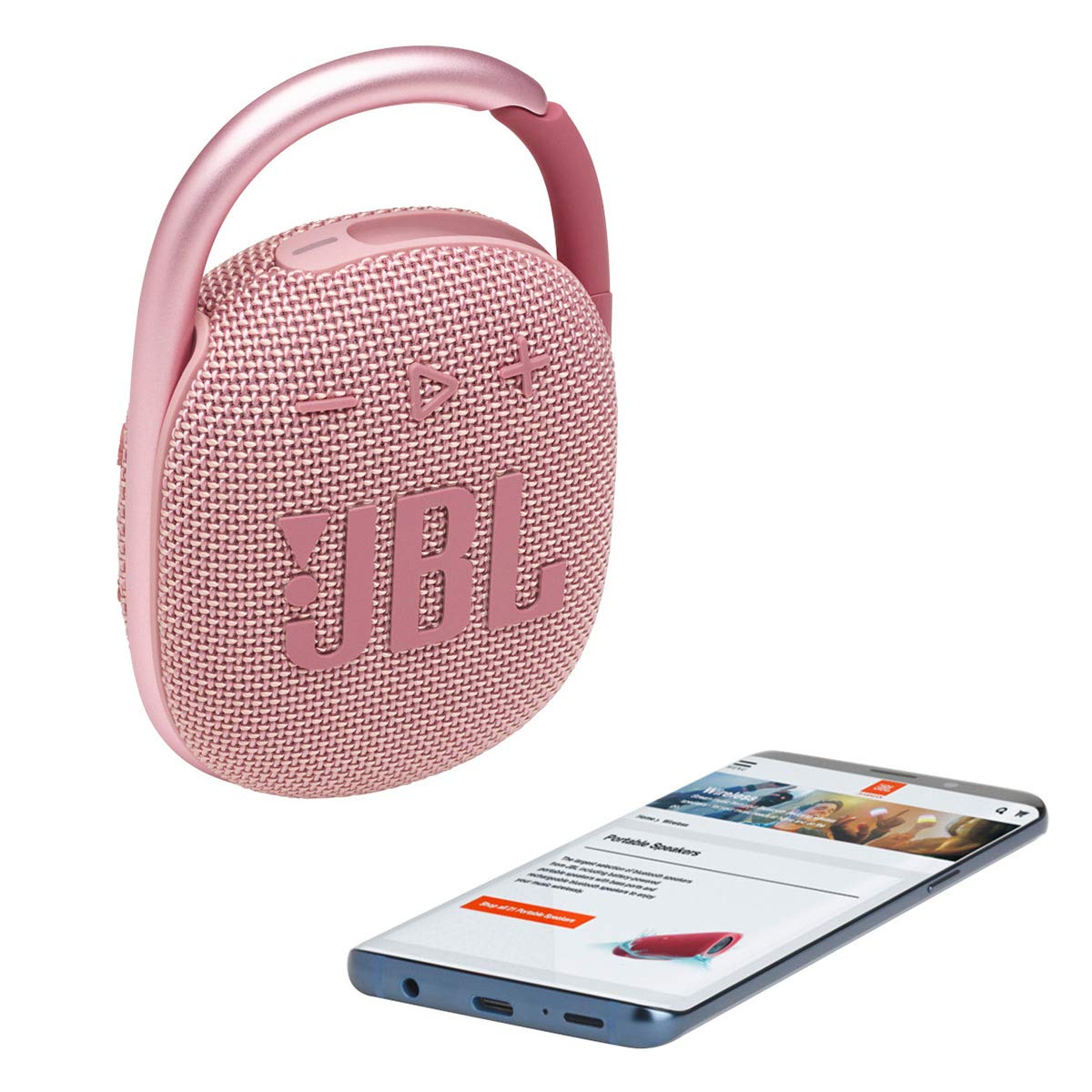 JBL Clip 4 - Portable Mini Bluetooth Speaker, big audio and punchy bass, integrated carabiner, IP67 waterproof and dustproof, 10 hours of playtime, speaker for home, outdoor and travel (): Pink