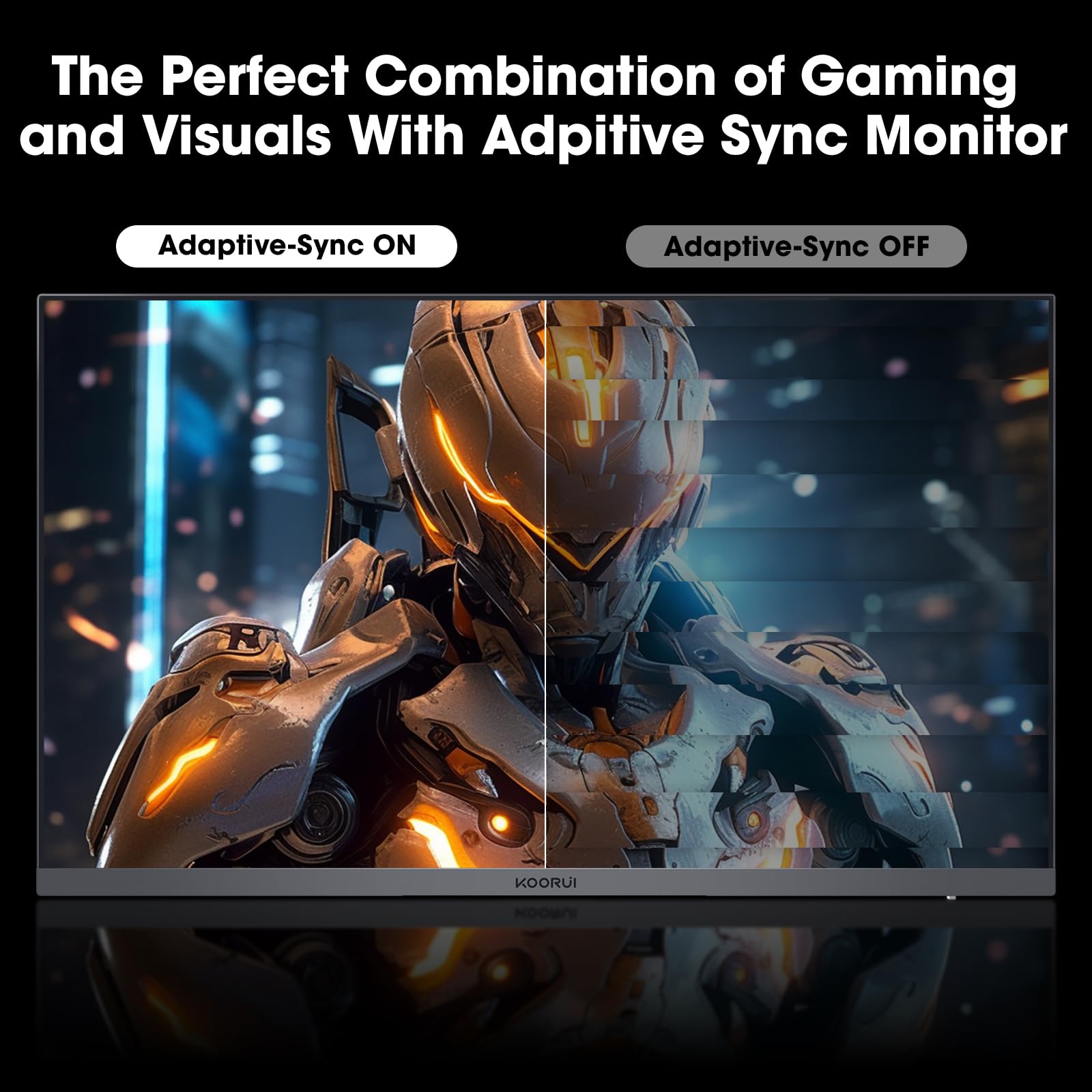 KOORUI Curved 27 Inch Gaming Monitor, Full HD 1080p R1500 180Hz VA Computer Monitor, 99% sRGB, Built-in Adaptive Sync, 1 x Display Port 1.2 & 2 x HDMI 2.0, Eye Care, VESA Compatible, Black 27E6CA thumbnail 4