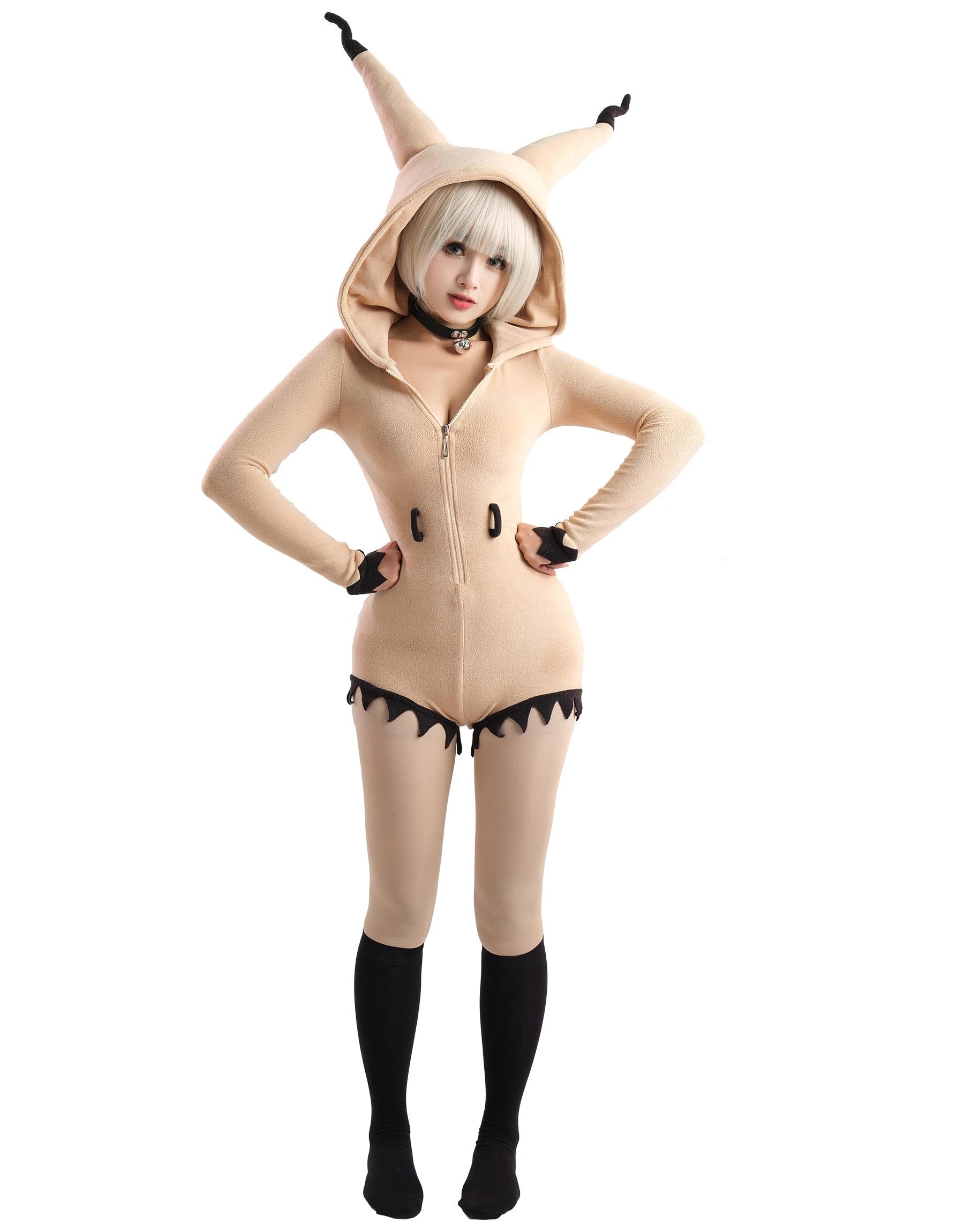 haikyuu Women Rompers with Choker and Socks Onesie Pajamas Bodysuit Anime Cosplay Costume