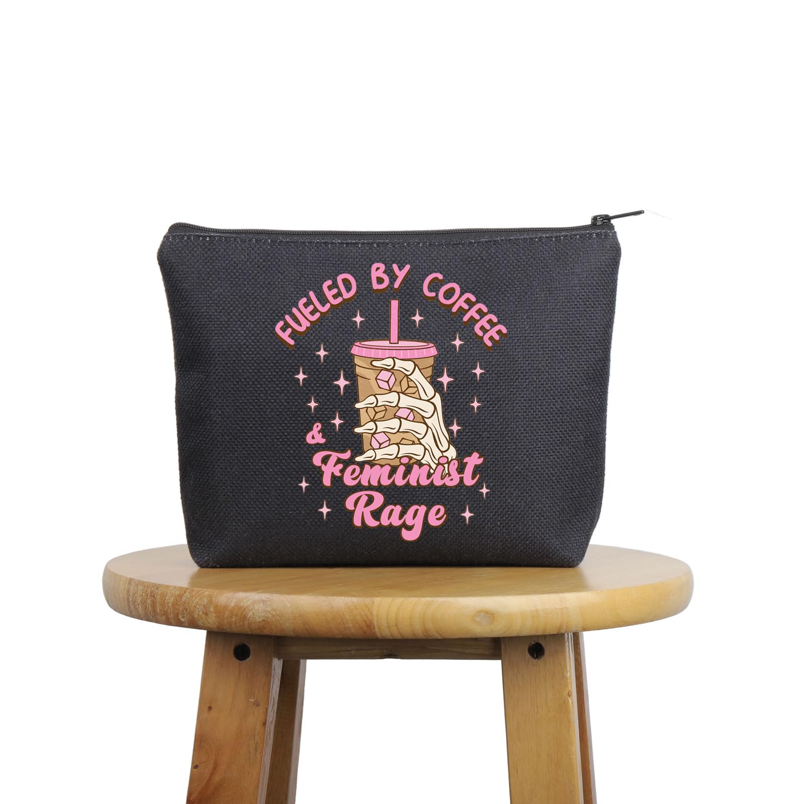 G2TUP Feminist Gift Fueled By Coffee And Feminist Rage Makeup Bag Feminism Cosmetic Bag Smash The Patriarchy Merch () thumbnail 7