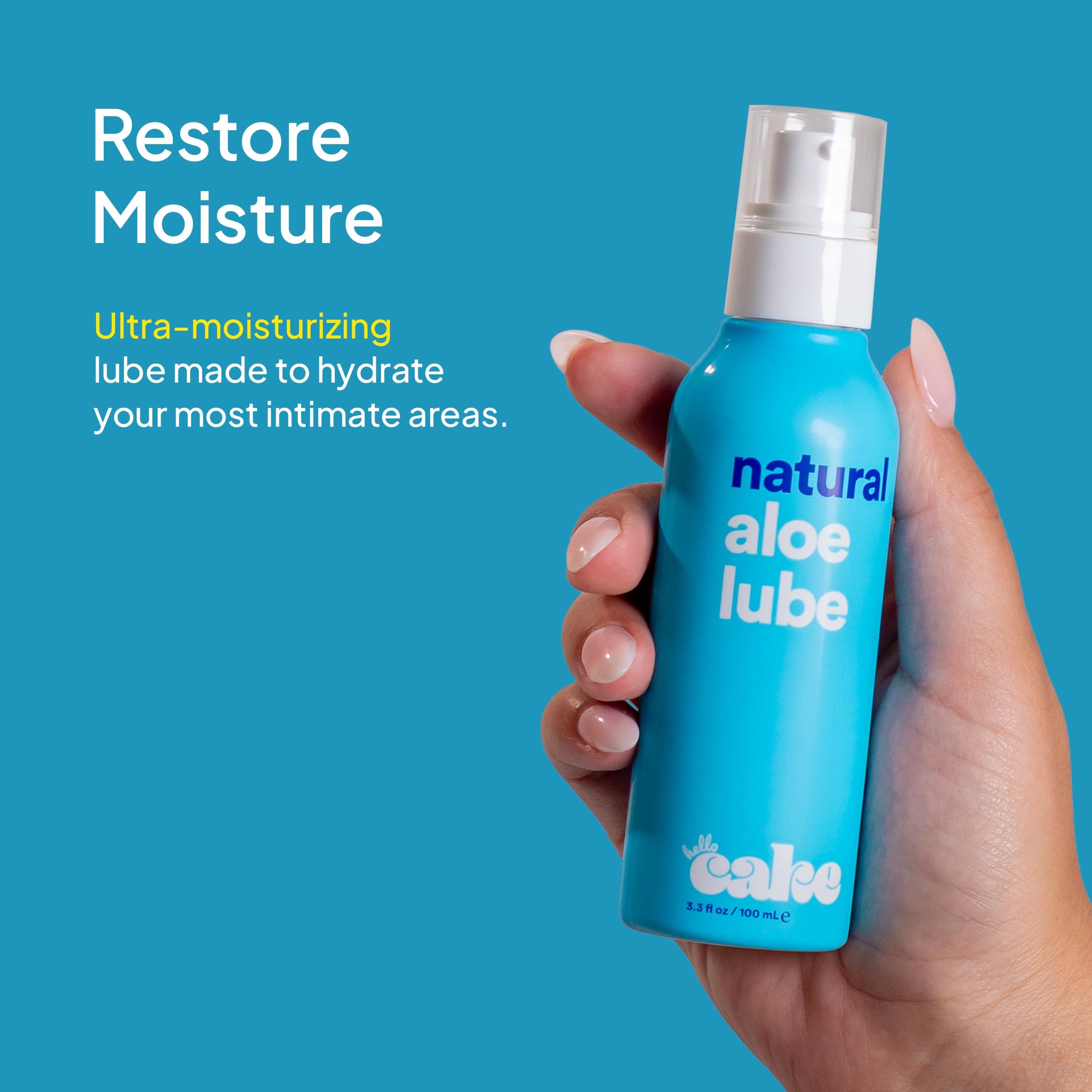 Hello Cake -Based Personal Lubricant - Hydrating, Long-Lasting, Non-Sticky, Ultra Slippery, Condom Compatible Lube for Men, Women, and Couples 3.3 fl oz - Image 3