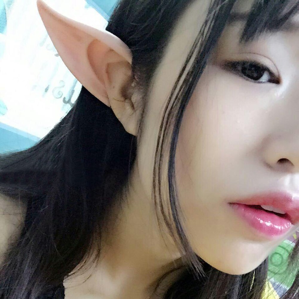 Secaden Cosplay Fairy Pixie Elf Ears Soft Pointed Ears Tips Anime Party Dress Up Costume Accessories (): Long Style