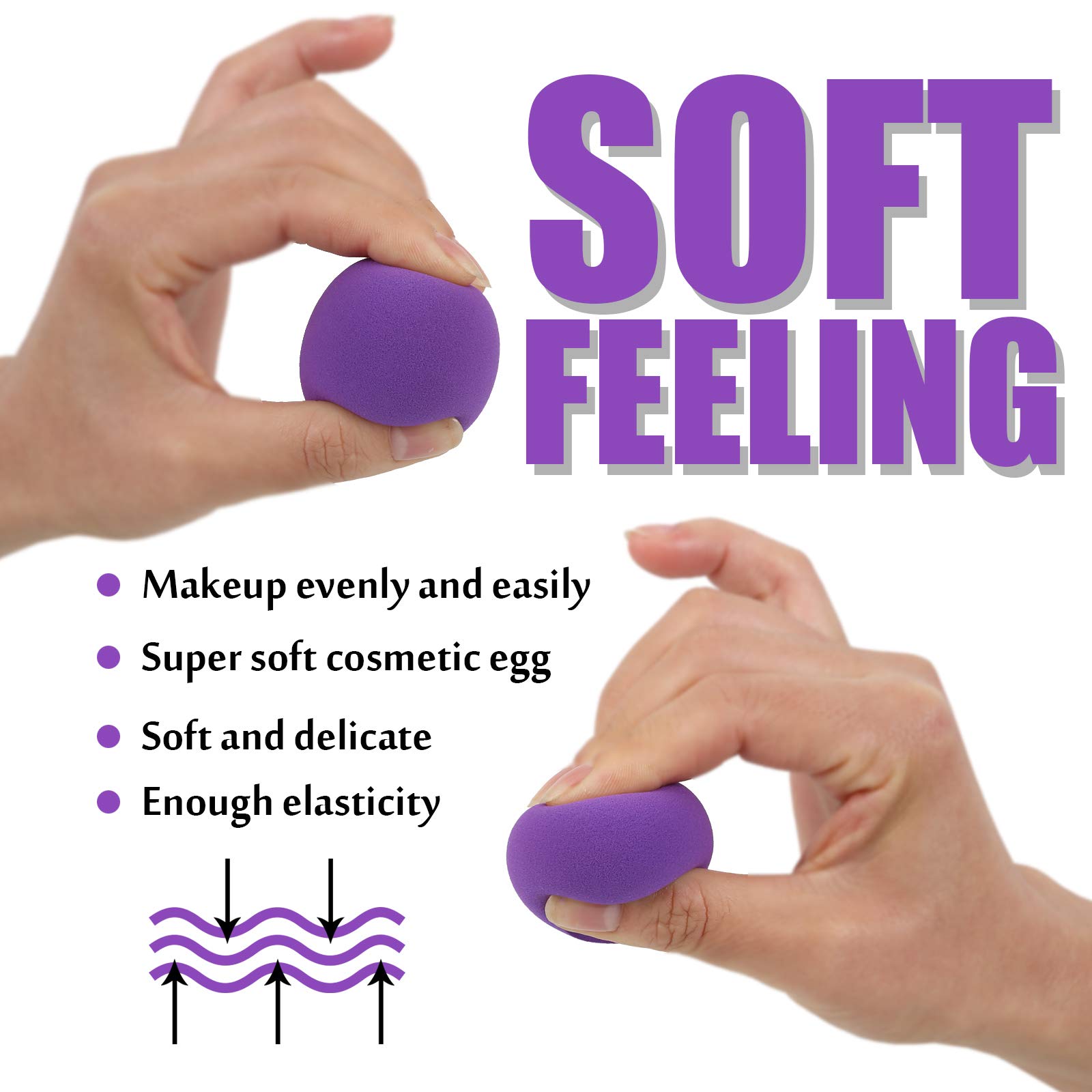 Makeup Sponge Blender Beauty Sponge Set 12pcs and Beauty Foundation Sponge Blender Holder 1PCS,Blending Sponges Cosmetic Puff Flawless for Cream, Liquid Foundation & Powder,Gift for Women: 12pc+1 dry holder