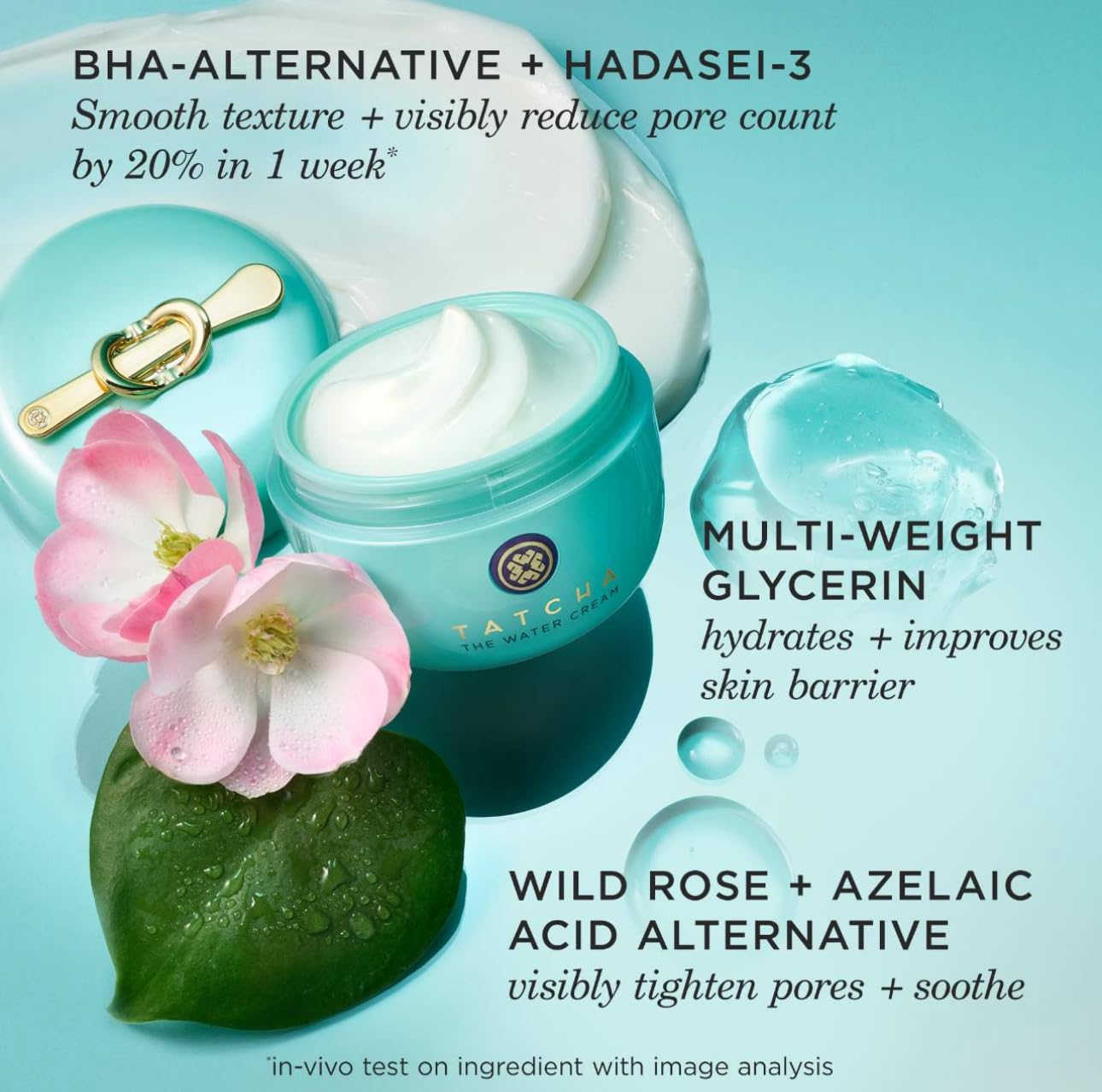 TATCHA The Water Cream | Cream Moisturizer for Face, Optimal Hydration For Pure Poreless Skin: 1.7 Fl Oz (Pack of 1)