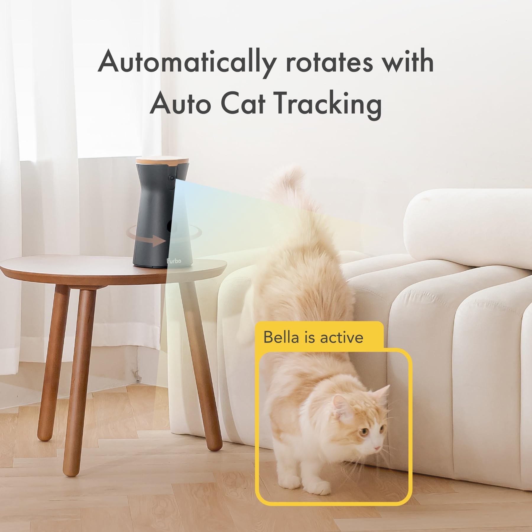 Furbo 360° Dog Camera - Unlock with Paid Plan: Home Security & Dog Safety Alerts, Rotating Pet Treat Dispenser w/ 2-Way Speaker, Smart Indoor Cam w/Phone App (3mo Minimum Subscription Required): Cat Cam (No Subscription Required)