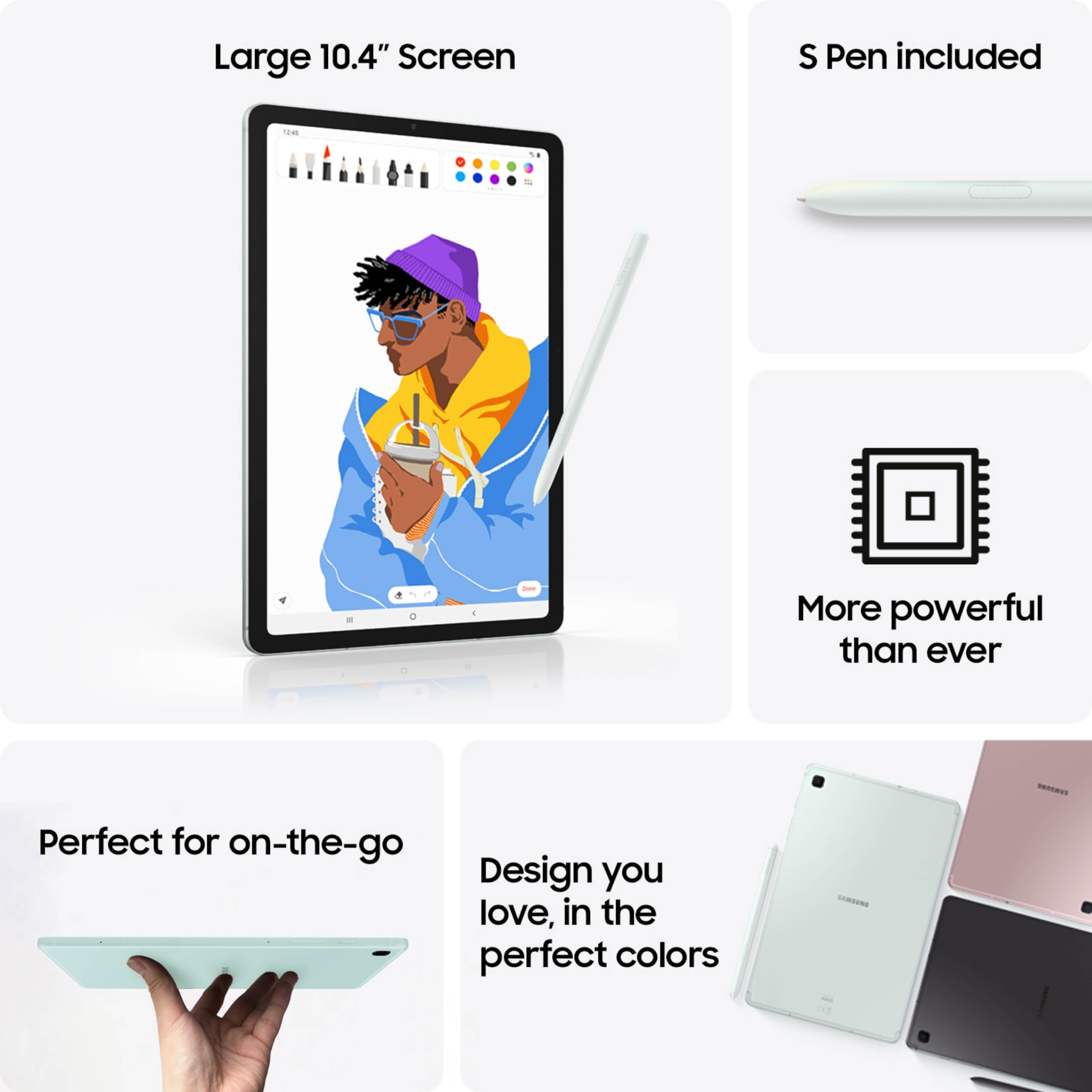 SAMSUNG Galaxy Tab S6 Lite (2024) 10.4' 64GB WiFi Android Tablet, S Pen Included, Gaming Ready, Long Battery Life, Slim Metal Design, Expandable Storage, US Version, Chiffon Pink, Amazon Exclusive thumbnail 2