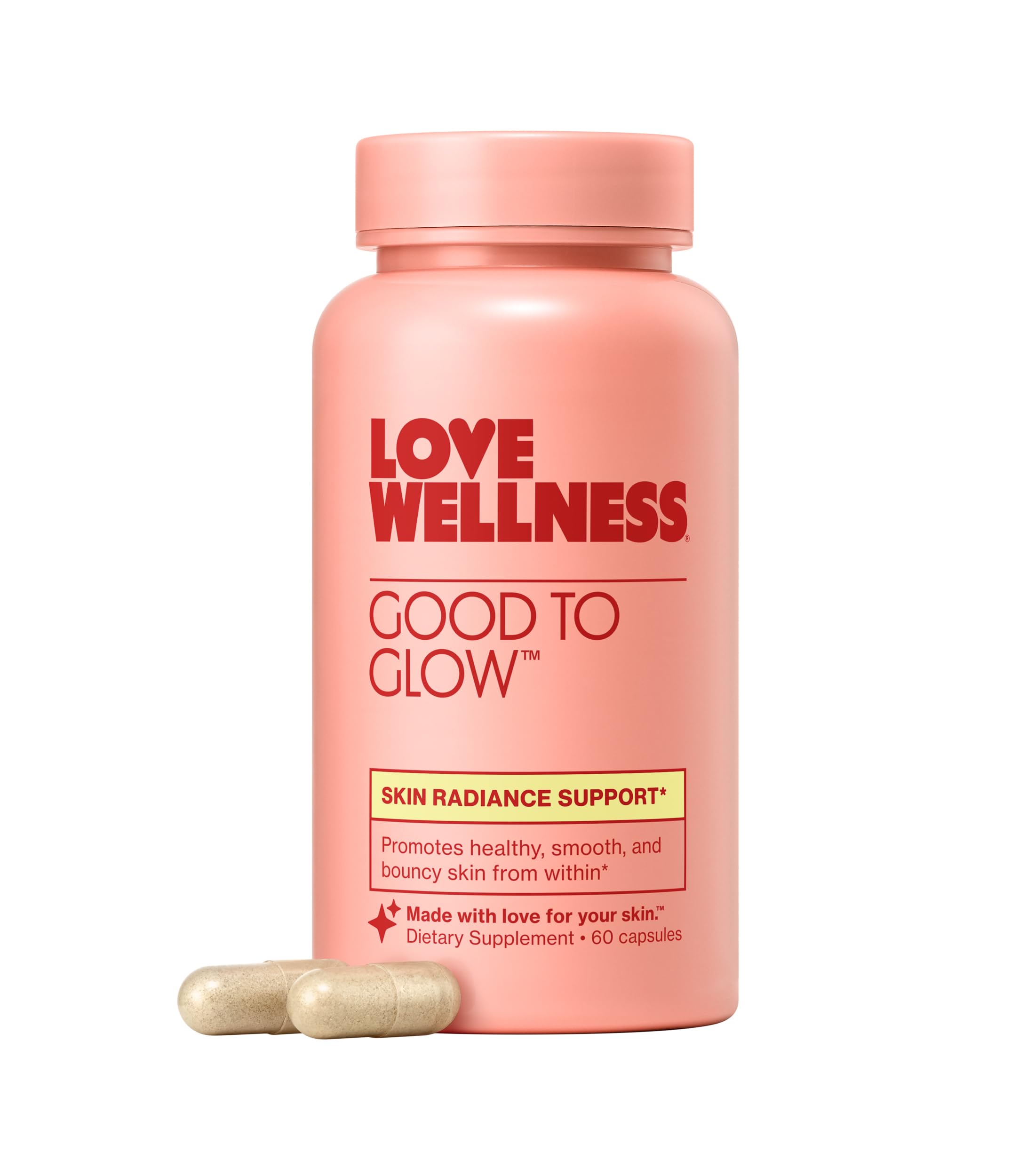 Love Wellness Good to Glow | Collagen Supplement with Biotin, Vitamin C, E, Ashwagandha & Zinc | Promotes Smooth, Glowing & Clear Skin | Enhances Smoothness & Promotes Healthy Skin | 60 Count: Love Wellness Good to Glow | Collagen Supplement with Biotin, Vitamin C, E, Ashwagandha & Zinc | Promotes Smooth, Glowing & Clear Skin | Enhances Smoothness & Promotes Healthy Skin | 60 Count