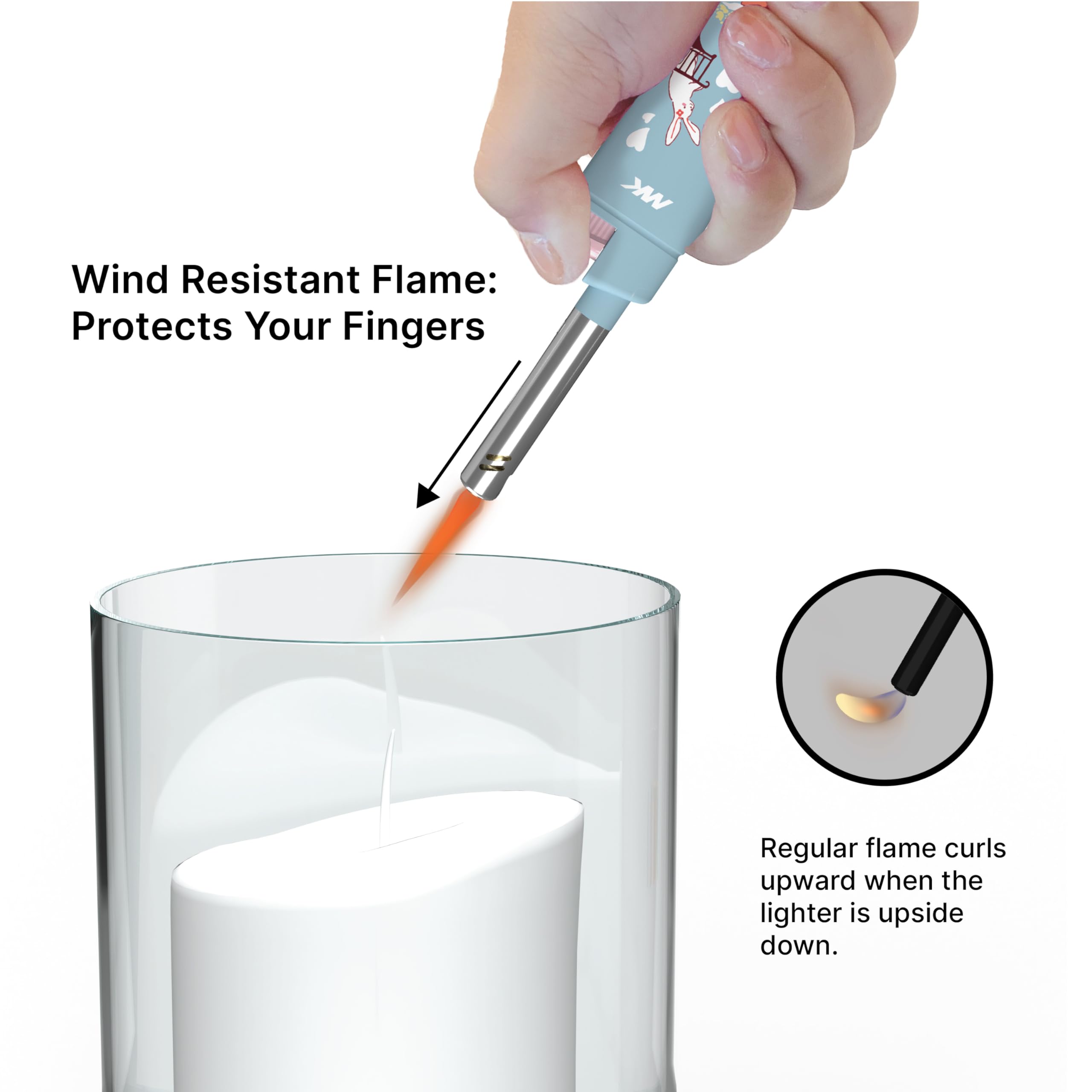 MK Lighter Candle Lighters, Windproof Flame, Ideal as Lighters for Candle, Camping Lighters, Outdoor, Butane Refillable (Charm-5PC): Polar Love-4pc