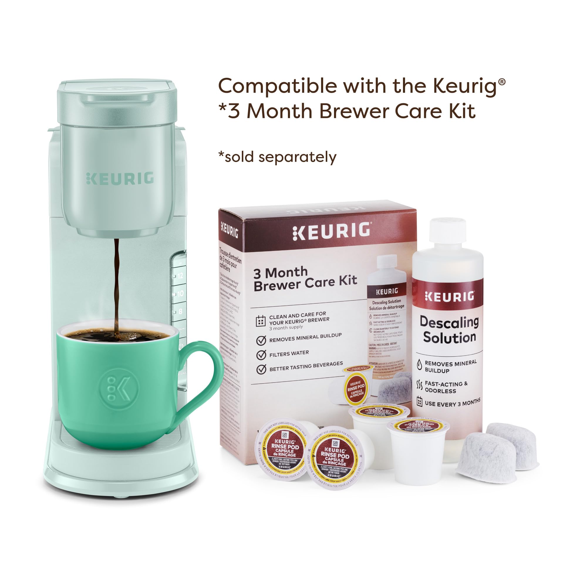 Keurig K-Express Single Serve K-Cup Pod Coffee Maker, 3 Brew Sizes, Strong Button Feature, 42oz Removable Reservoir,: Mint