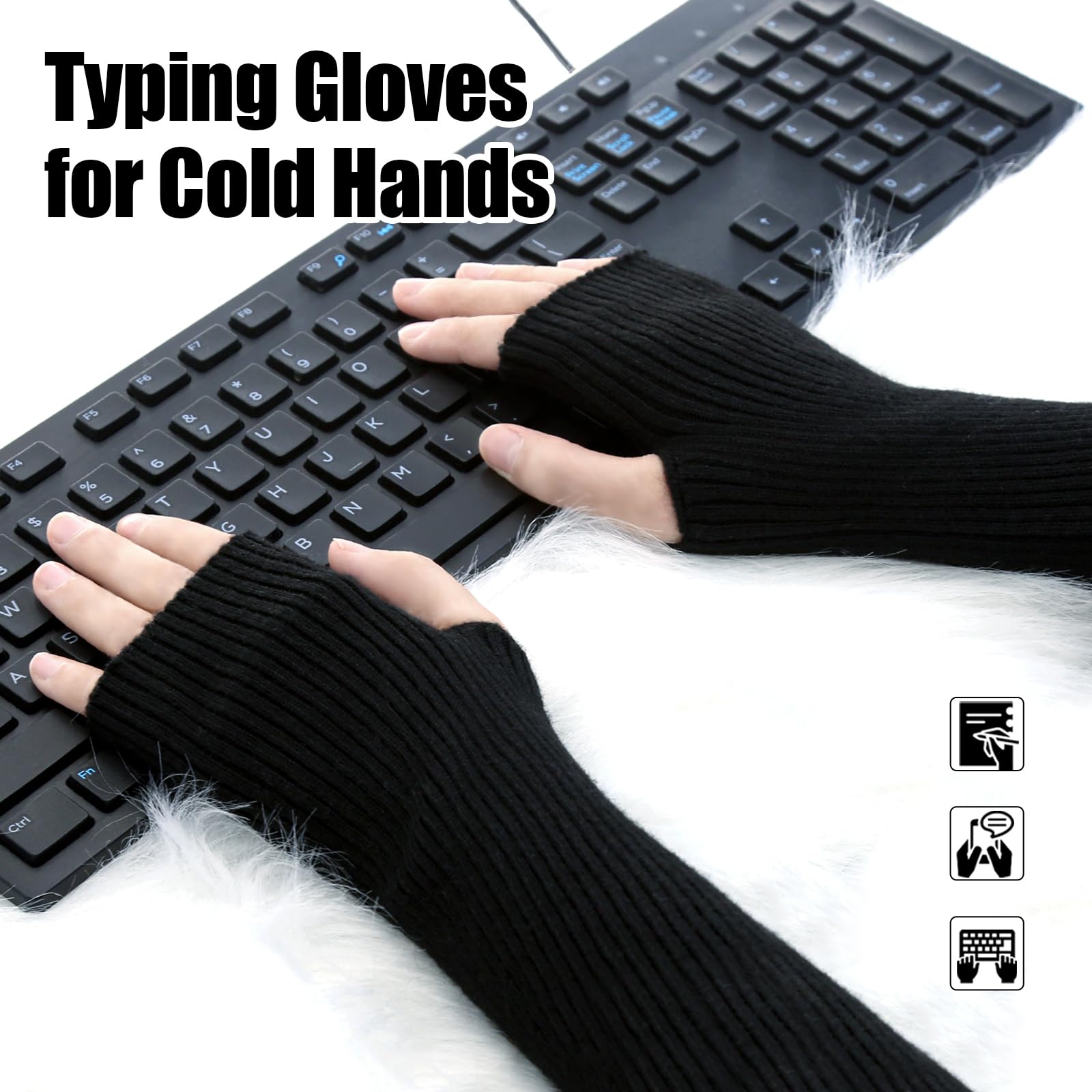 YATANAM Wool Blended Wrist Warmers Warm Fingerless Gloves Knit Soft Arm Warmers Sleeves Typing Mittens for Women thumbnail 5