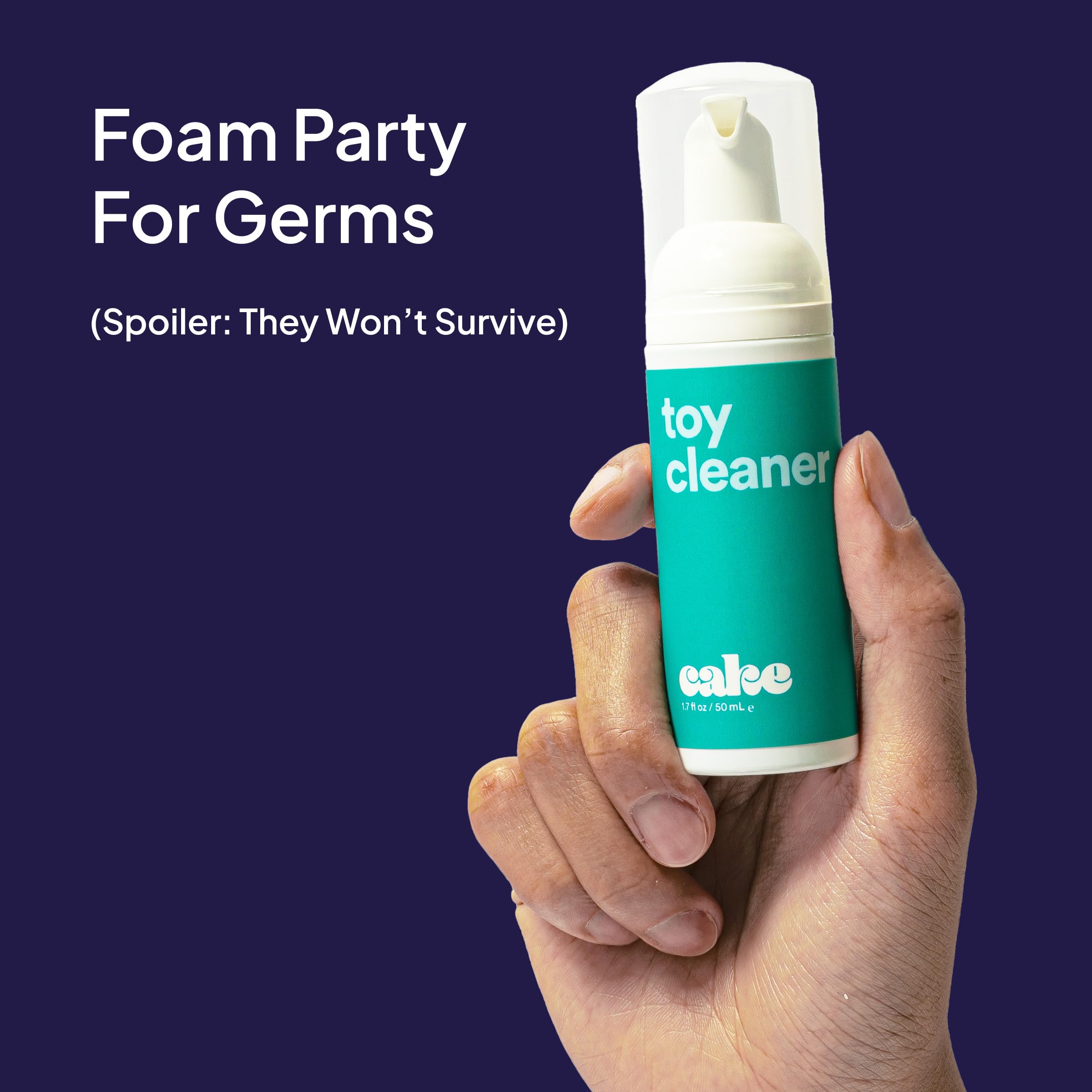 Hello Cake Toy Cleaner, Adult Toy Cleaner with Easy to Use Pump, Natural Gentle Foaming Cleanser, Fragrance-Free, Extend The Life of Toys, 1.7 fl oz - Image 3