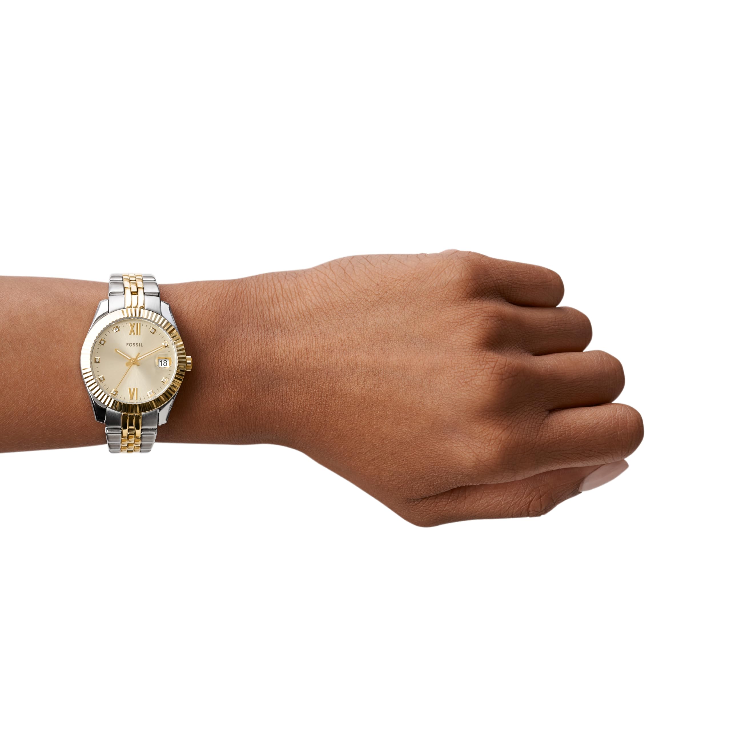 Fossil Women's Scarlette Mini Quartz Stainless Steel Three-Hand Watch, Color: Gold/Silver (Model: ES4949) thumbnail 4