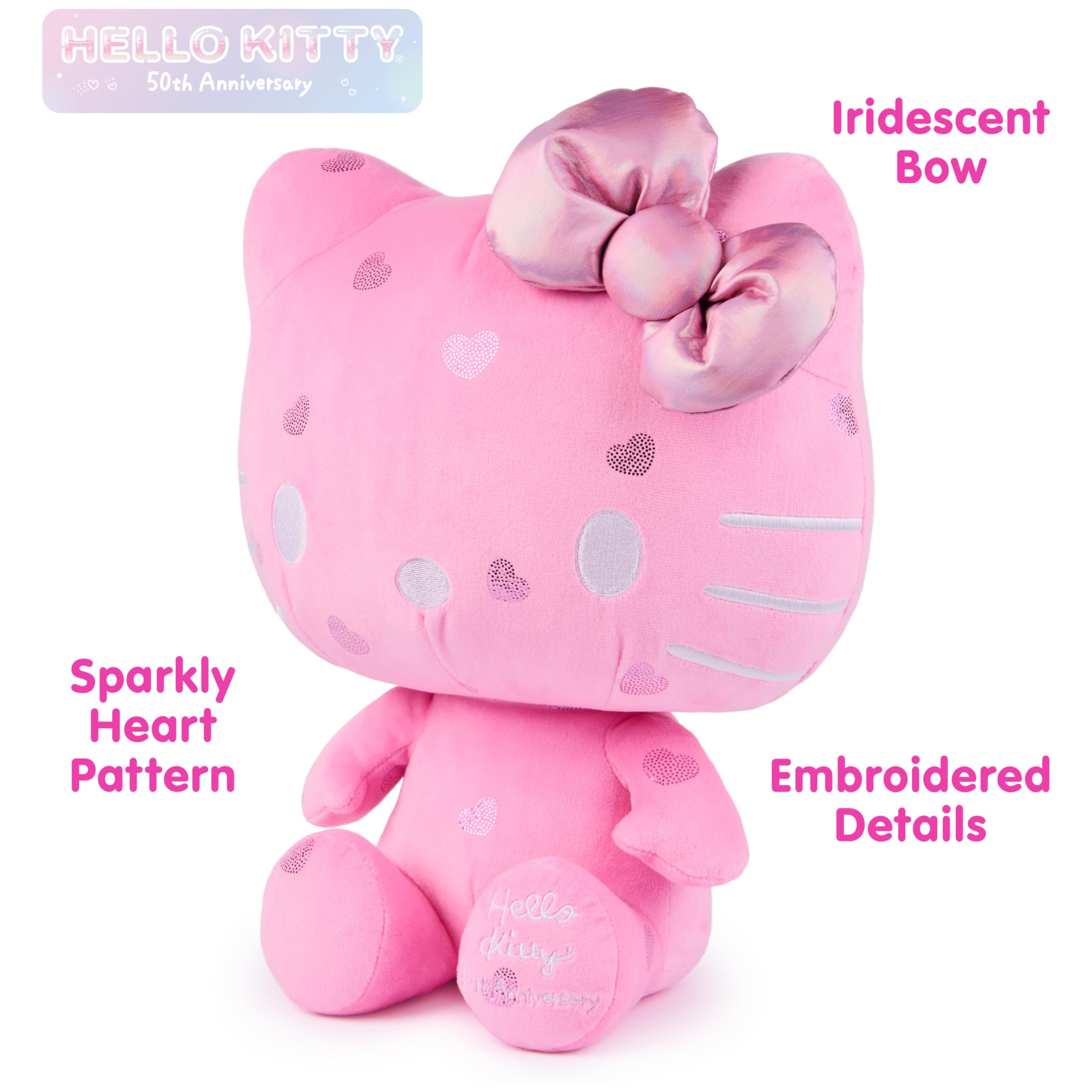 GUND Sanrio Hello Kitty 50th Anniversary Plush, Special Edition Stuffed Animal for Ages 1 and Up, Pink, 12”