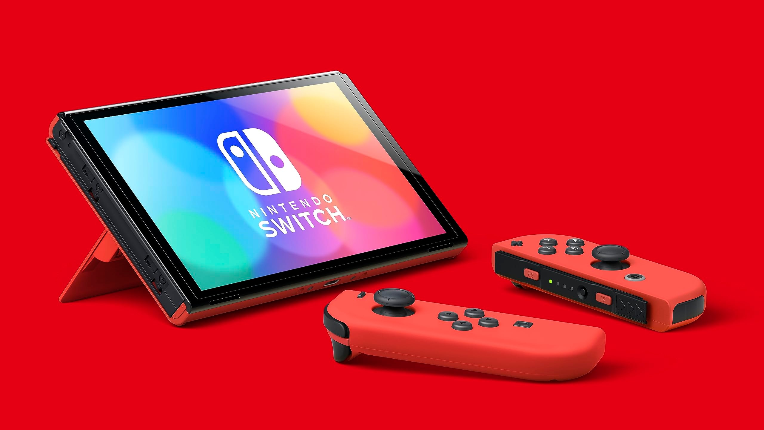 Nintendo Switch – OLED Model w/ Neon Red & Neon Blue Joy-Con - Image 5