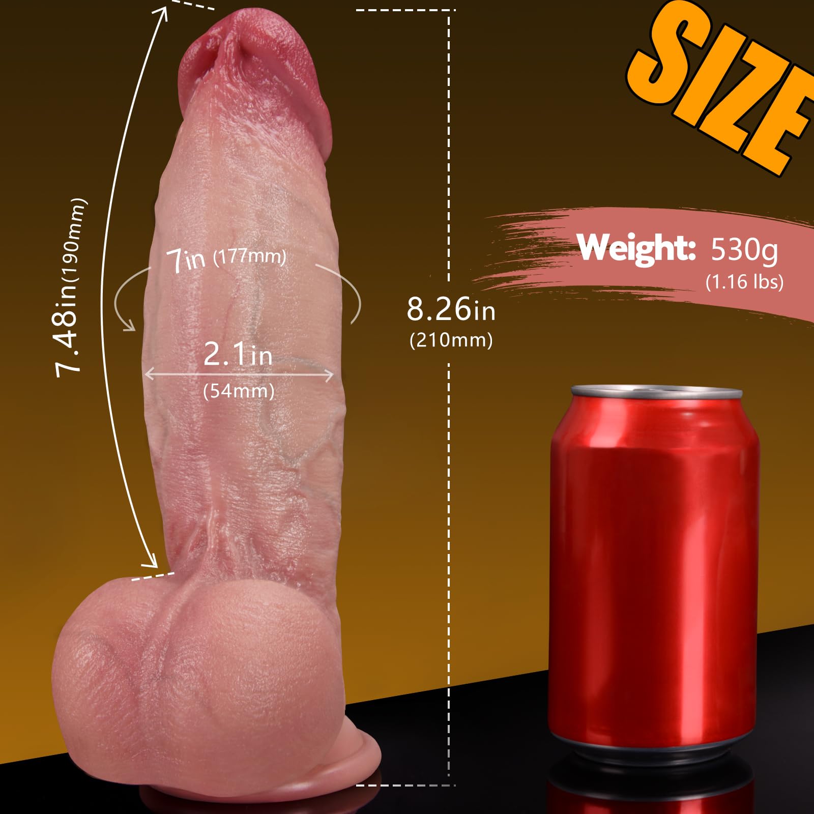 7 Inch Girth Huge Thick Dildo, Real Skin Dual Density Silicone Dildos with Strong Suction Cup for Hands-Free Play, G-spot Realistic Dildo Anal Sex Toys for Men and Women - Image 6
