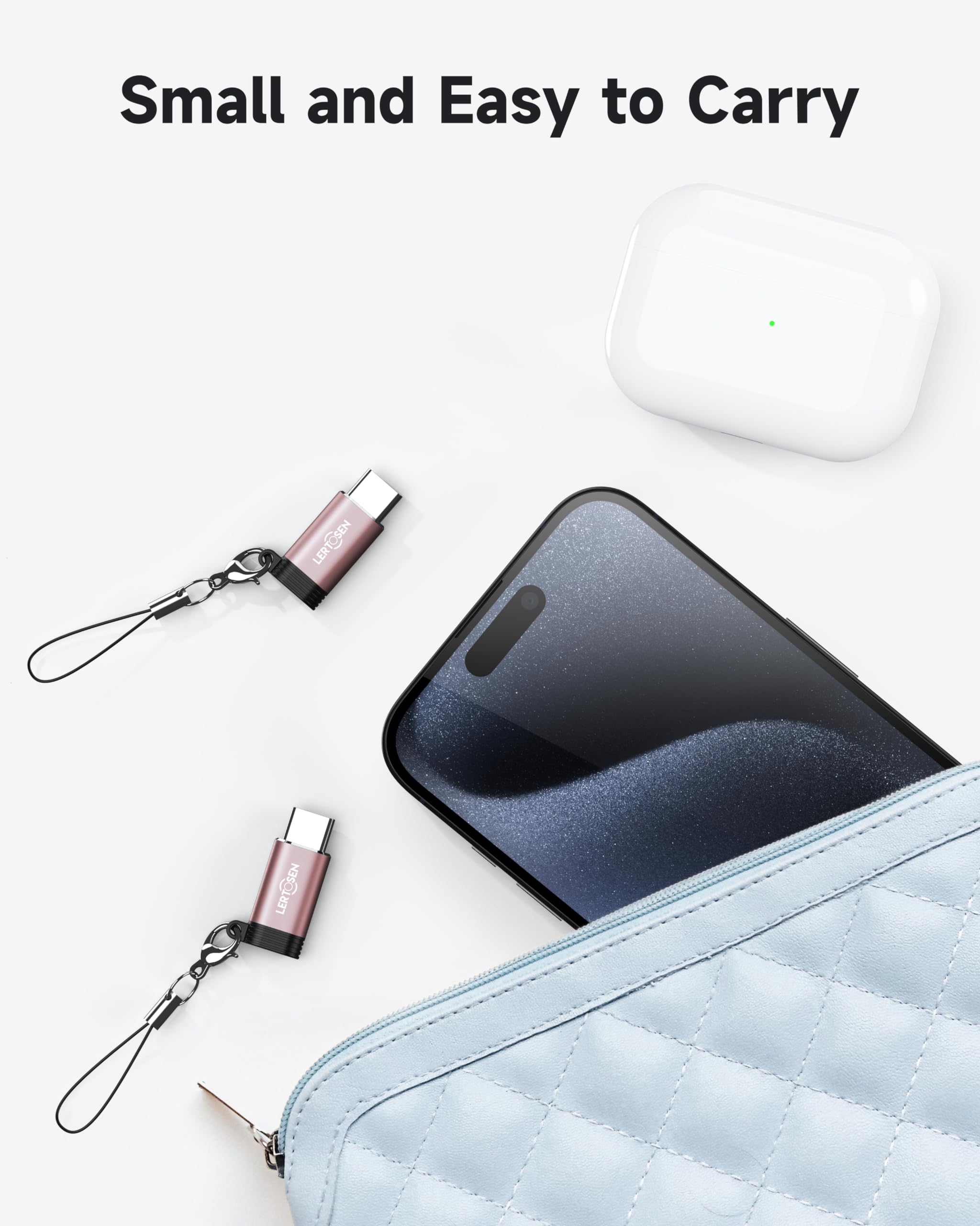 4 Pack Lightning to USB C Adapter for iPhone 15/16 Pro Max/Plus,Samsung S24,iPad Air,Fast Charging & Data Transfer,Type C Charger Connector Cable,Not for Audio/Headphone/OTG,for iPhone 16/15 Charger thumbnail 9