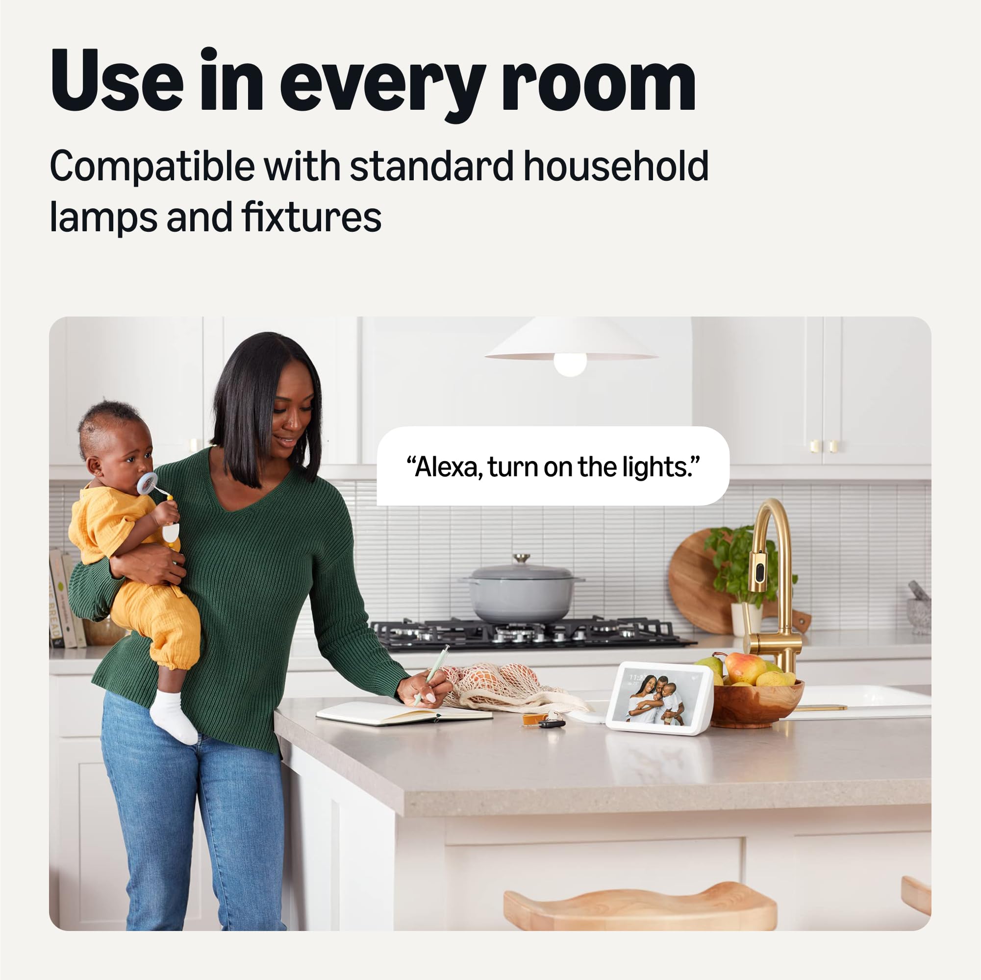 Amazon Basics Smart A19 LED Light Bulb, Color Changing, 9W (60W Equivalent), 800LM, Works with Alexa Only, 2.4 GHz Wi-Fi, No Hub Required, 1 Pack: Tunable White With Adjustable Schedule 4 Pack
