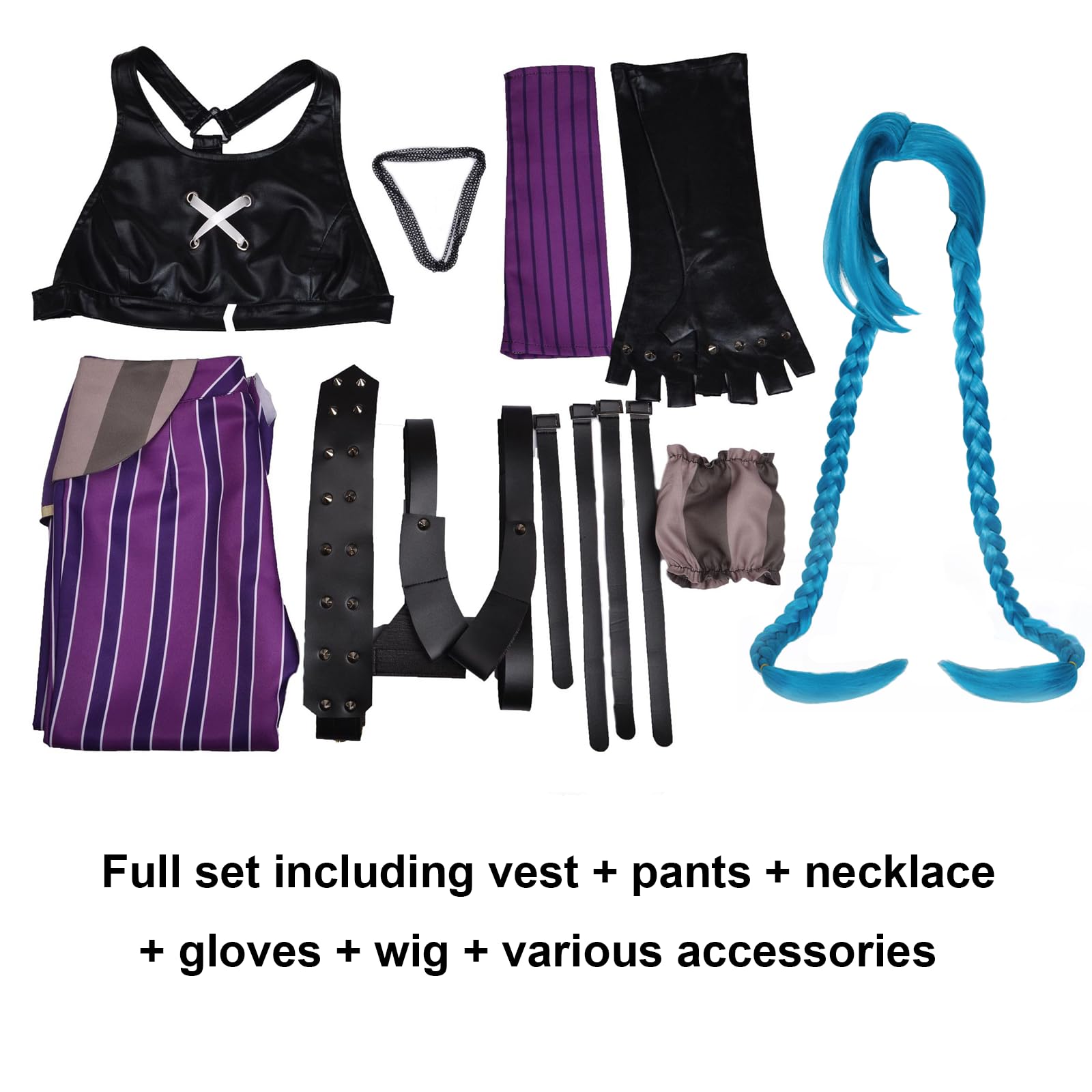 Game Hero Cosplay Costume,Women Purple Anime Cosplay Black Leather Vest Costume Halloween Unisex: B Small