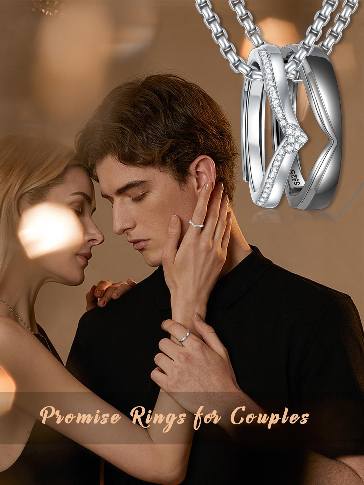 Flpruy Matching Cat & Love Arrow Sterling Silver Cute Couples Heart Necklaces - Gifts for Couples